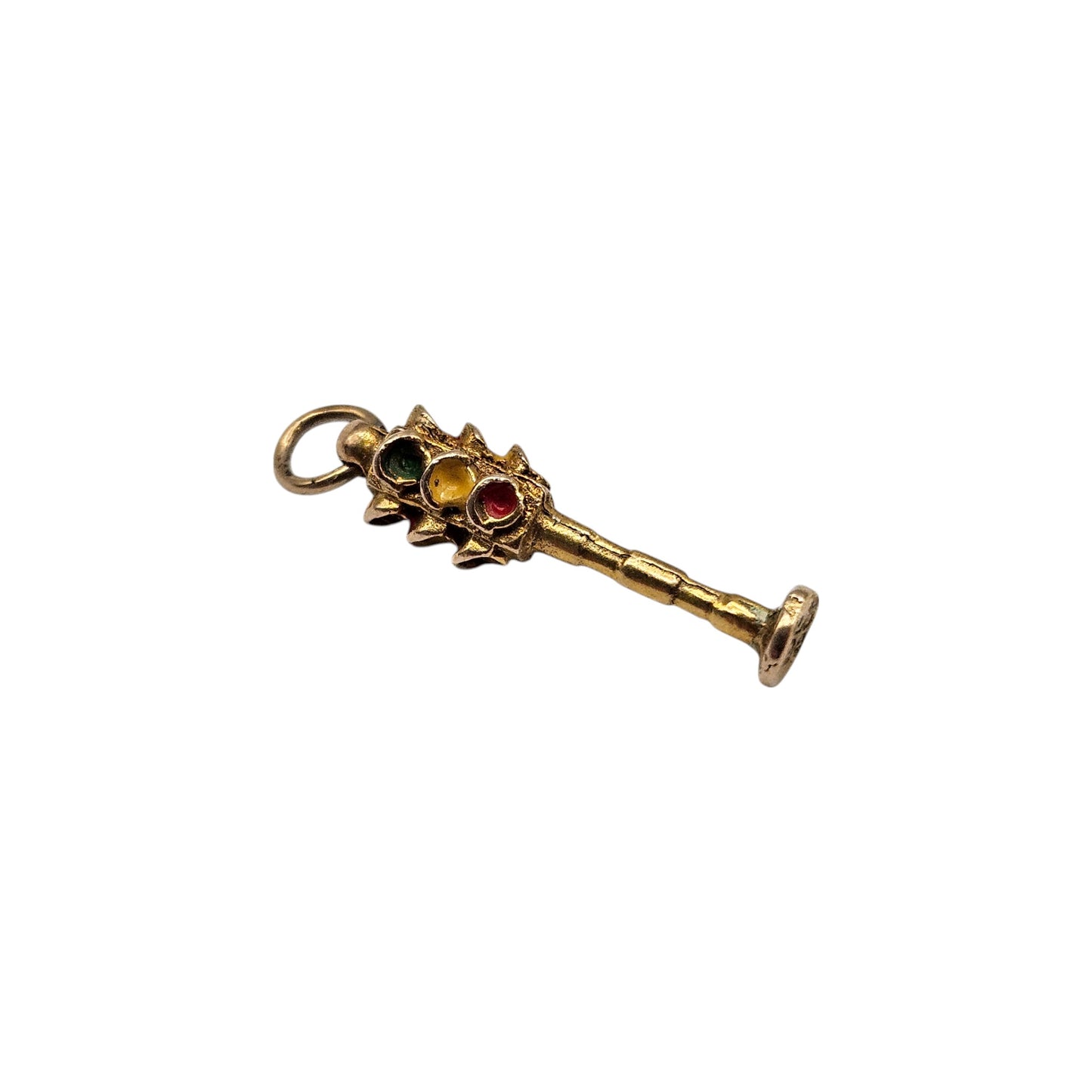 9ct 375 Yellow Gold Traffic Lights Charm 1950 L 1.5 cm 0.7 g.