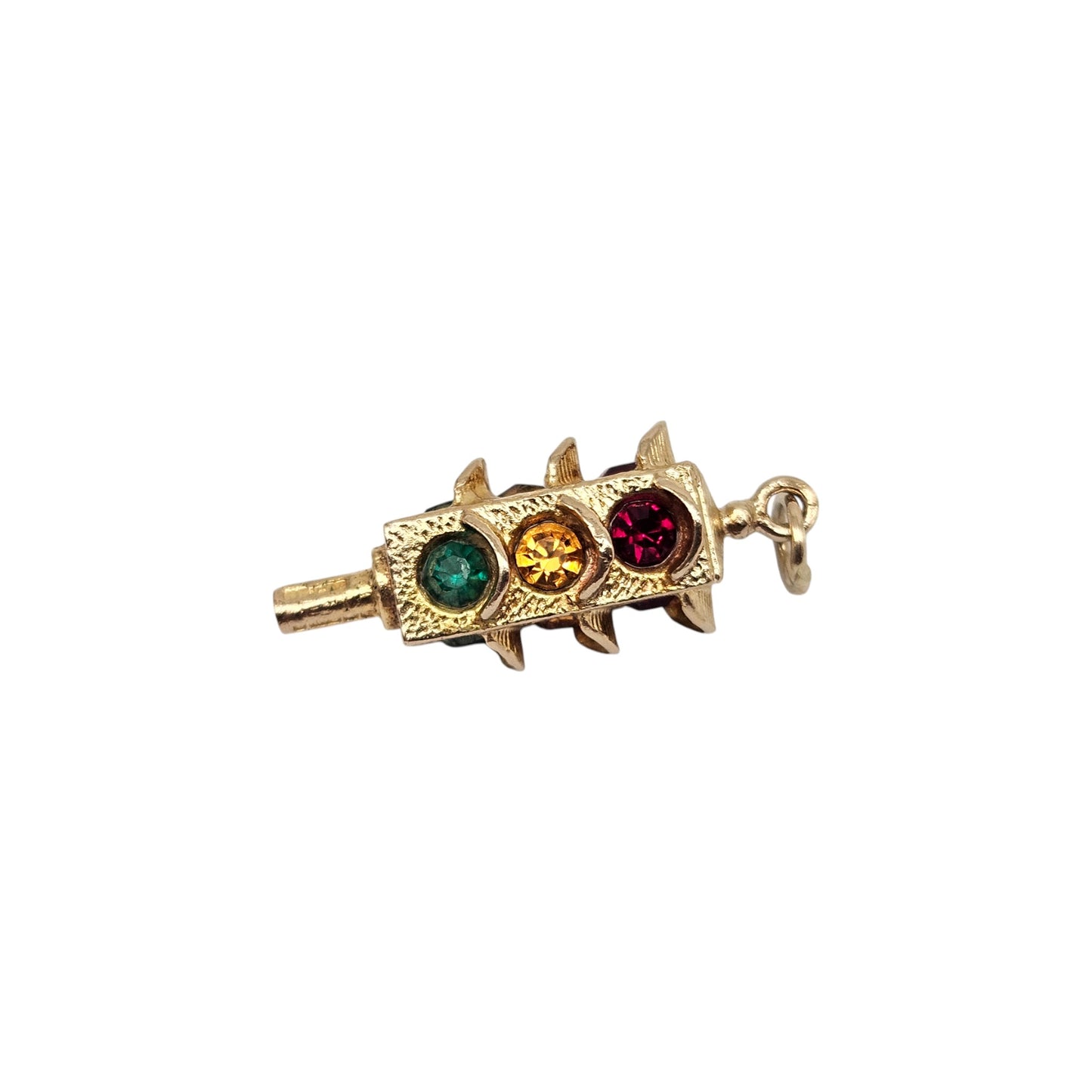 9ct 375 Yellow Gold Traffic Lights Charm 1968 L 2.0 cm 3.2 g.