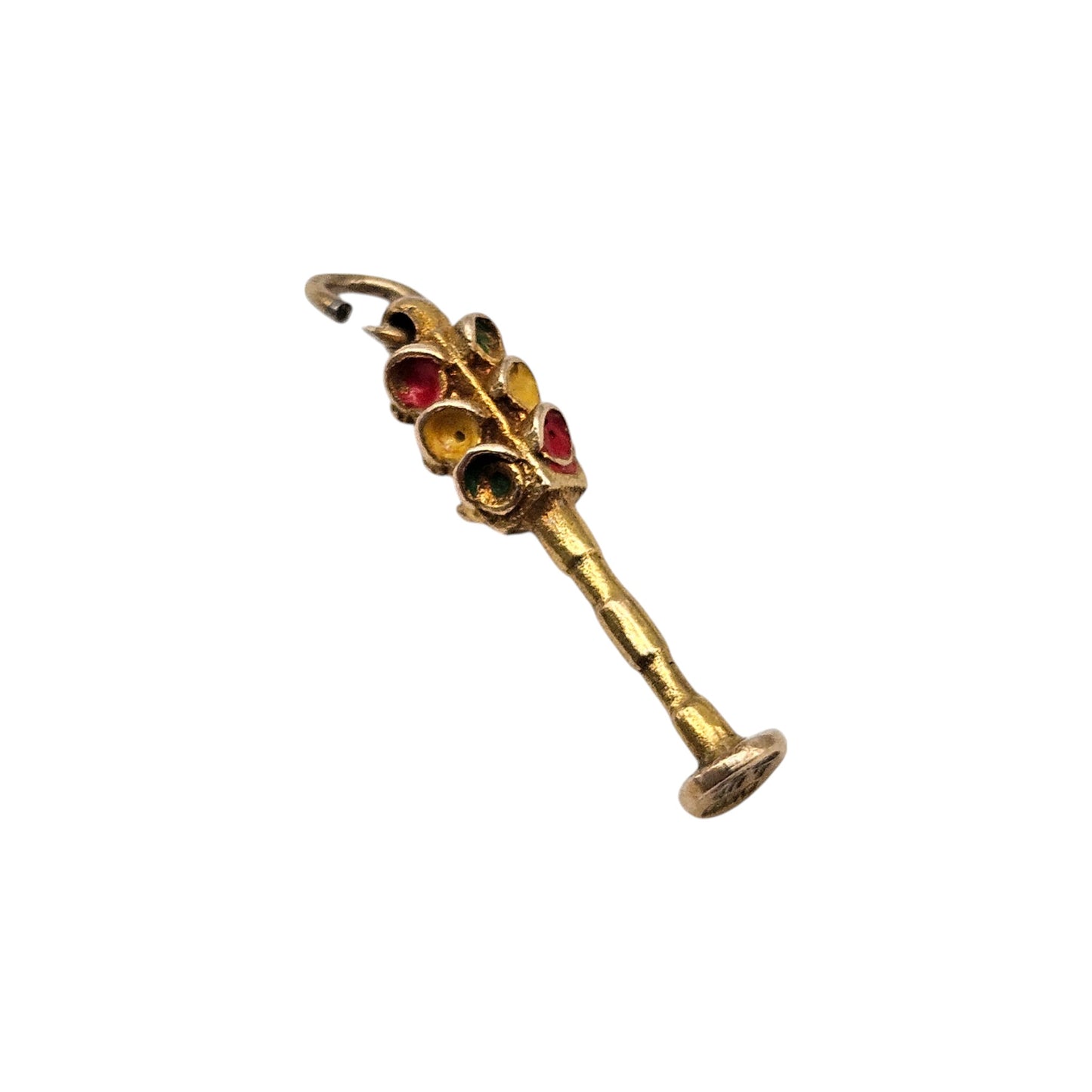 9ct 375 Yellow Gold Traffic Lights Charm 1950 L 1.5 cm 0.7 g.