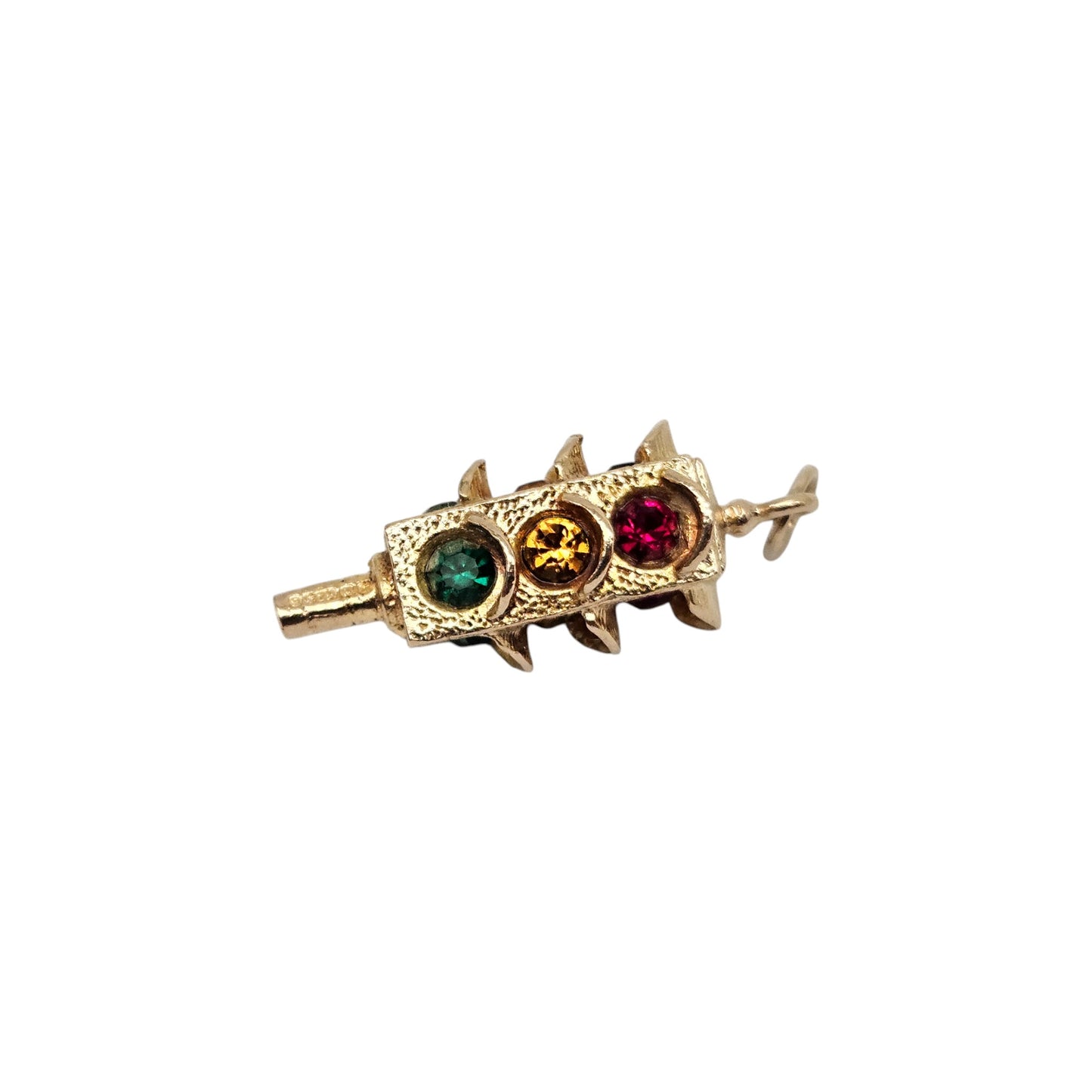 9ct 375 Yellow Gold Traffic Lights Charm 1968 L 2.0 cm 3.2 g.