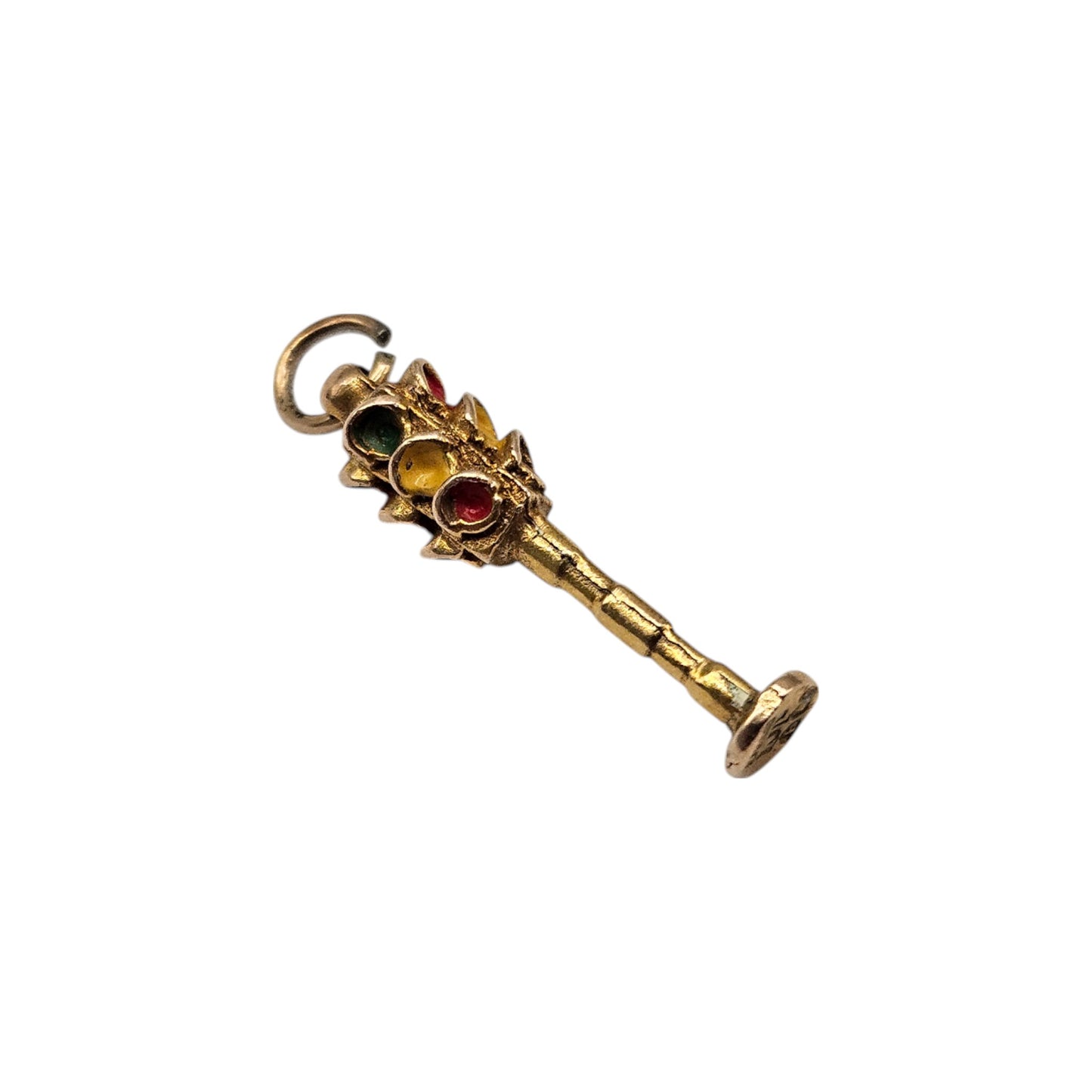 9ct 375 Yellow Gold Traffic Lights Charm 1950 L 1.5 cm 0.7 g.