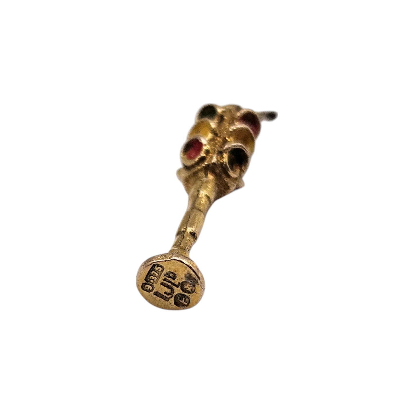9ct 375 Yellow Gold Traffic Lights Charm 1950 L 1.5 cm 0.7 g.