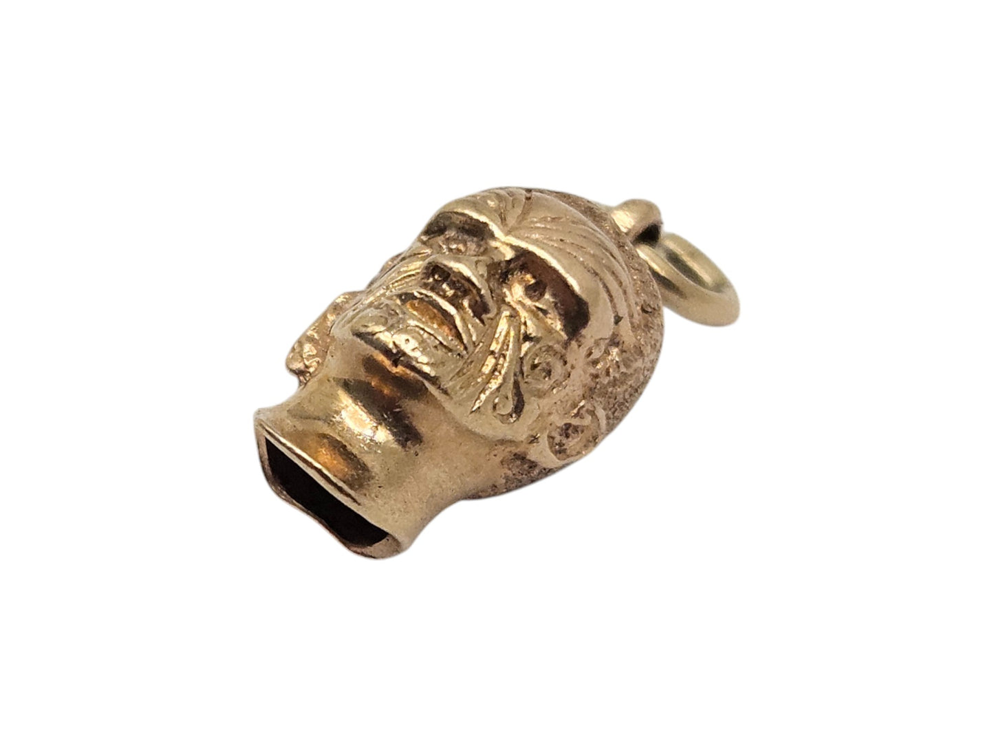 9ct Yellow Gold Tribal Head Charm L 1.2 cm 3.2 g.