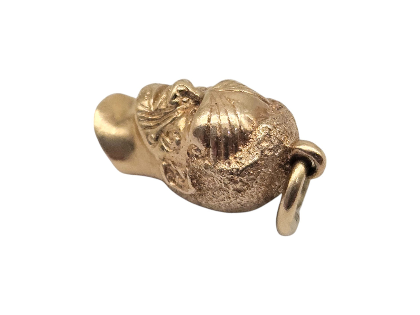 9ct Yellow Gold Tribal Head Charm L 1.2 cm 3.2 g.