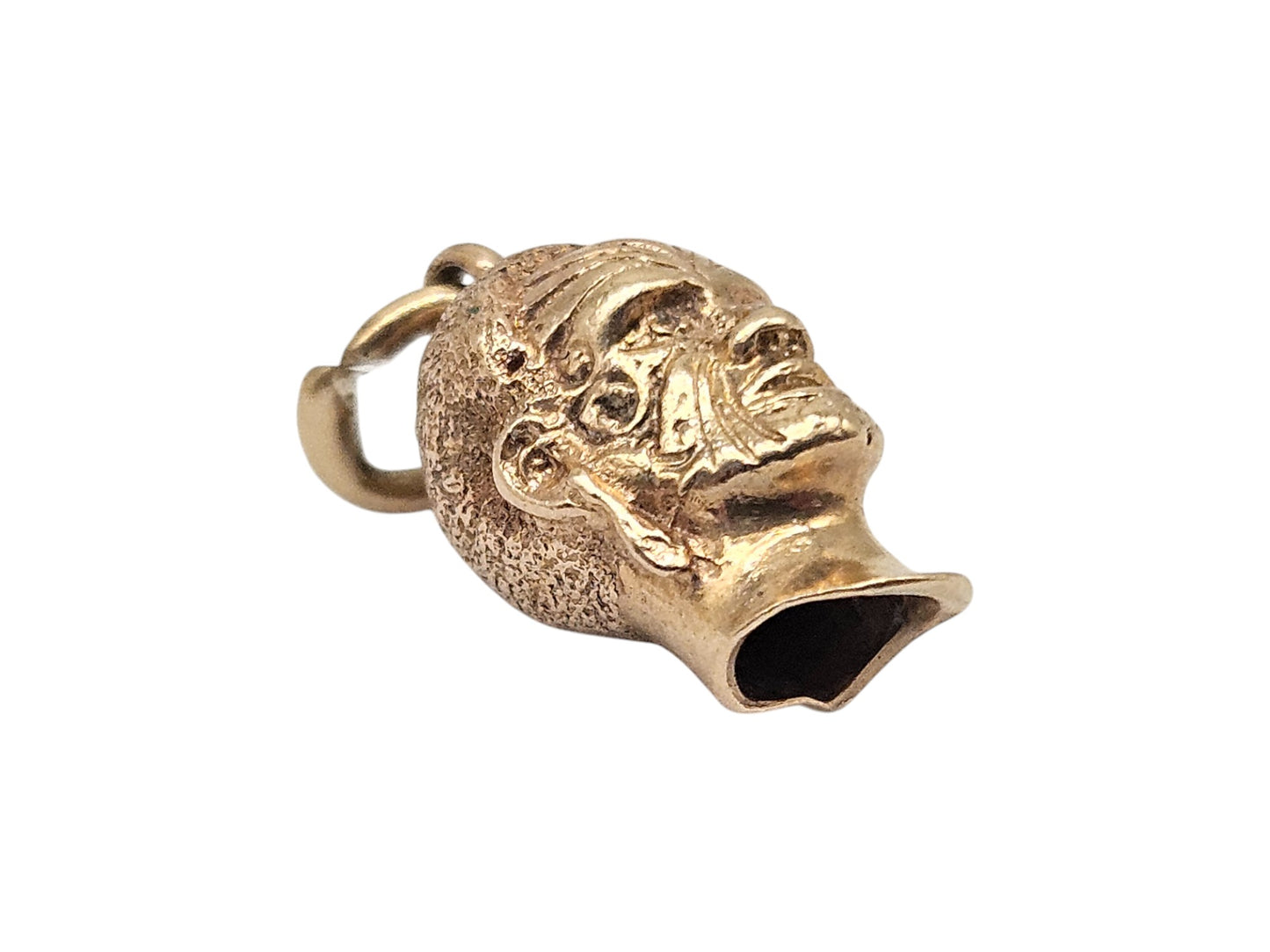 9ct Yellow Gold Tribal Head Charm L 1.2 cm 3.2 g.