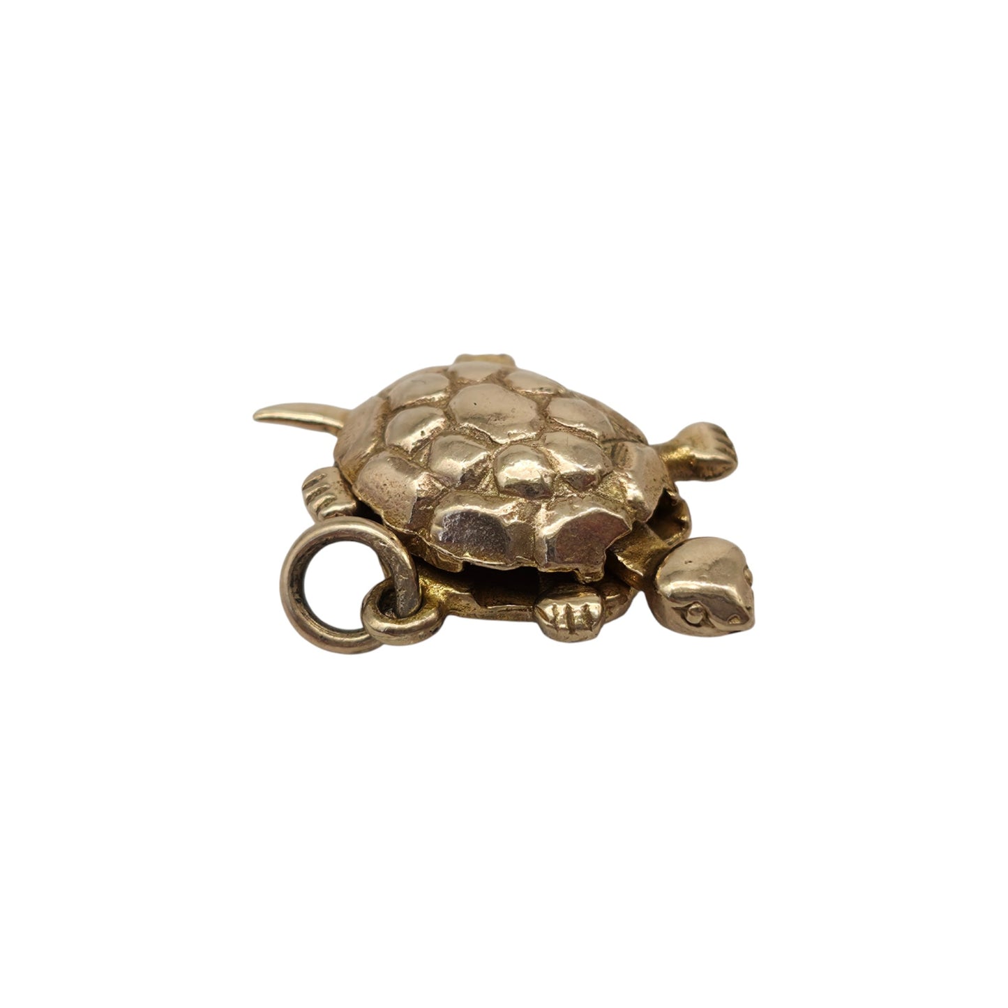 Georg Jensen 9ct 375 Yellow Gold Arituclated Turtle Charm 1955 L 2.0 cm 3.4 g.