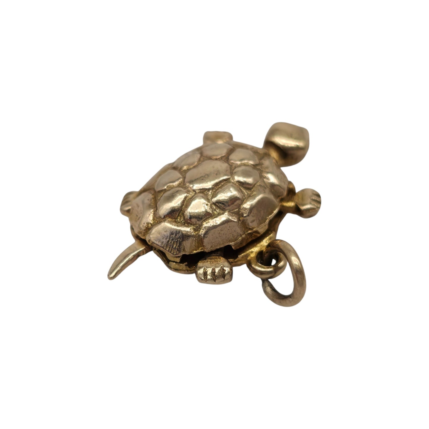 Georg Jensen 9ct 375 Yellow Gold Arituclated Turtle Charm 1955 L 2.0 cm 3.4 g.