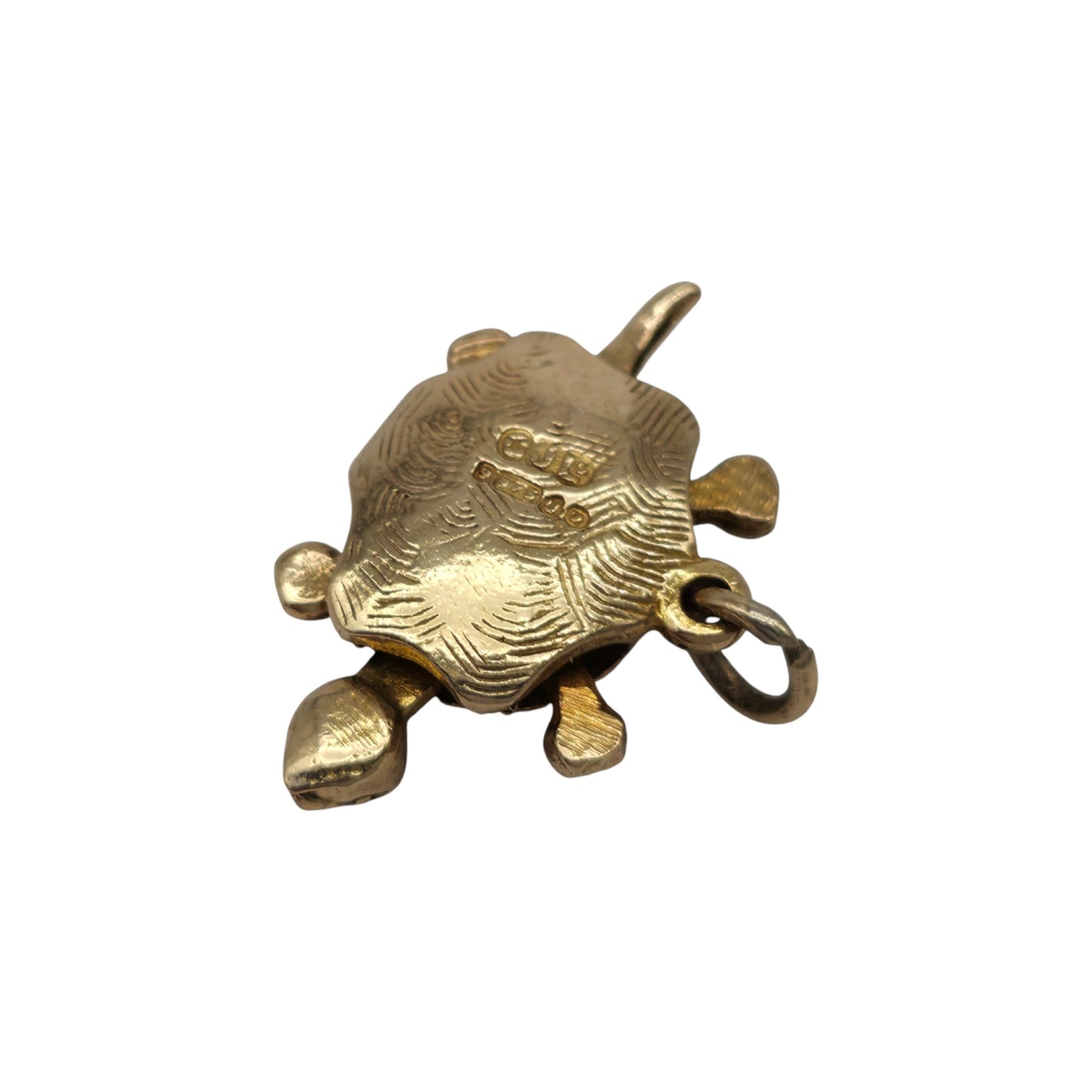 Georg Jensen 9ct 375 Yellow Gold Arituclated Turtle Charm 1955 L 2.0 cm 3.4 g.