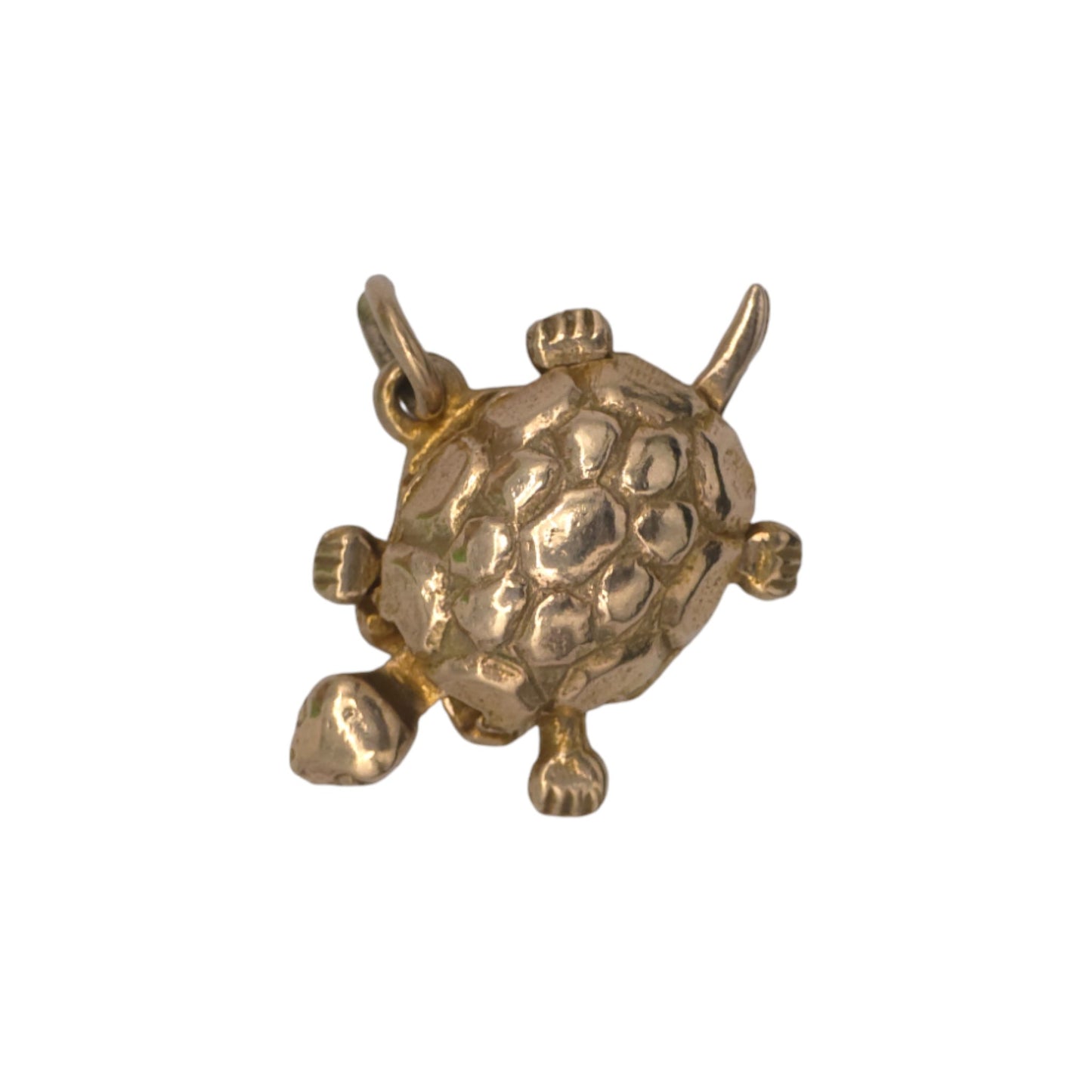 Georg Jensen 9ct 375 Yellow Gold Arituclated Turtle Charm 1955 L 2.0 cm 3.4 g.