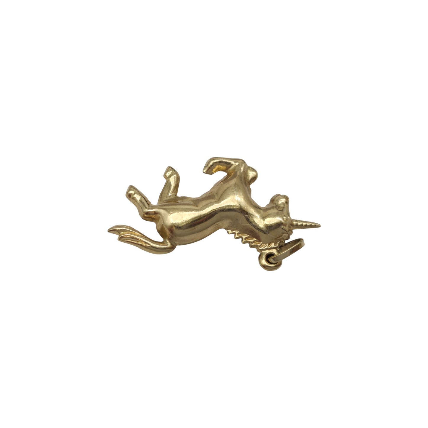 9ct Yellow Gold Unicorn Charm L 2.4 cm 0.9 g.