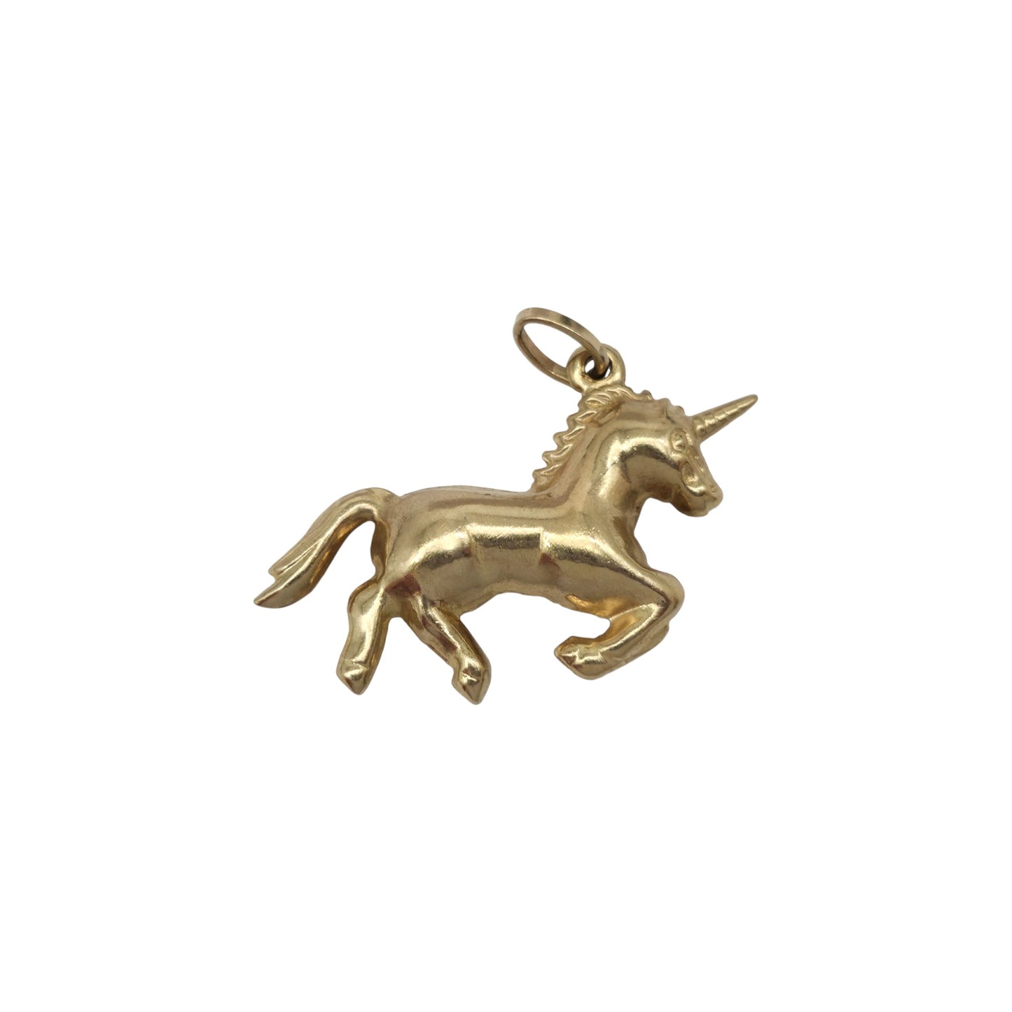 9ct Yellow Gold Unicorn Charm L 2.4 cm 0.9 g.
