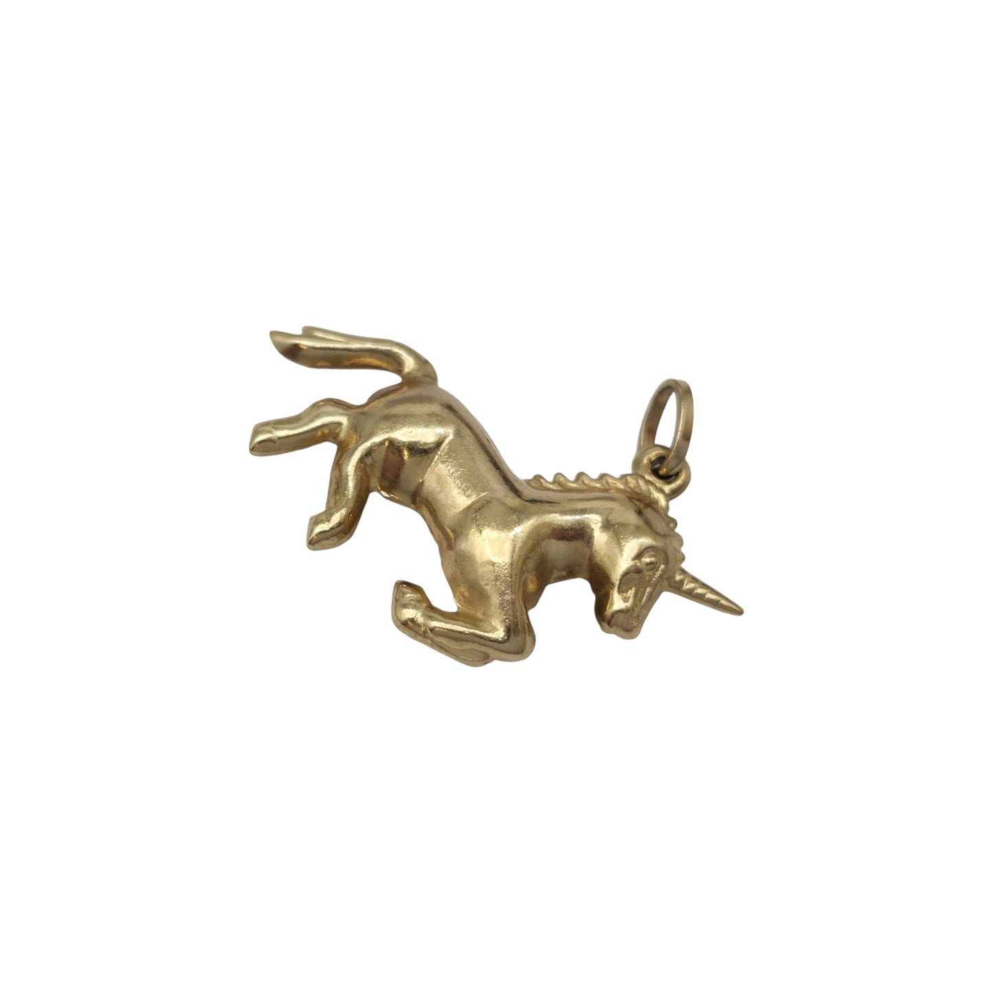9ct Yellow Gold Unicorn Charm L 2.4 cm 0.9 g.