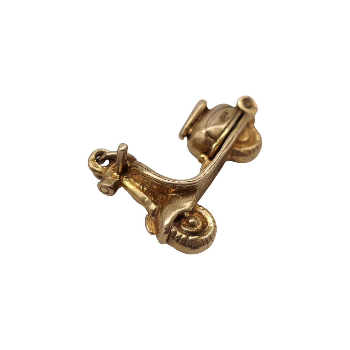 9ct 375 Yellow Gold Vespa Scooter Opening Charm 1963 L 2.0 cm 3.2 g.