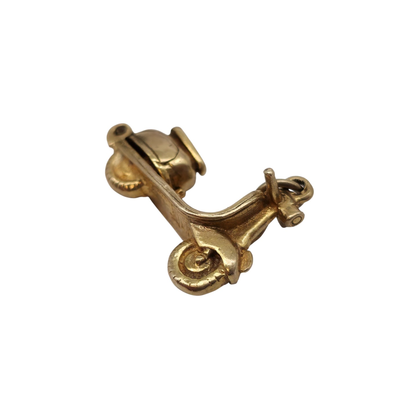 9ct 375 Yellow Gold Vespa Scooter Opening Charm 1963 L 2.0 cm 3.2 g.