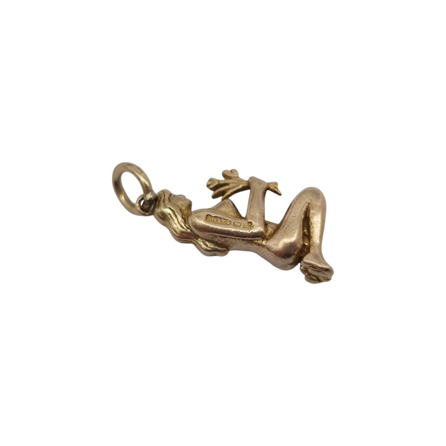 Cast 9ct 375 Yellow Gold Virgo Charm 1955 L 1.6 cm 2.8 g.