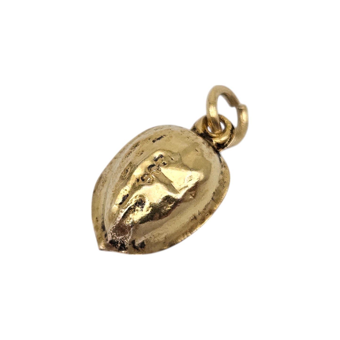 9ct Yellow Gold Walnut Charm c.1950 L 1.2 cm 0.7 g.