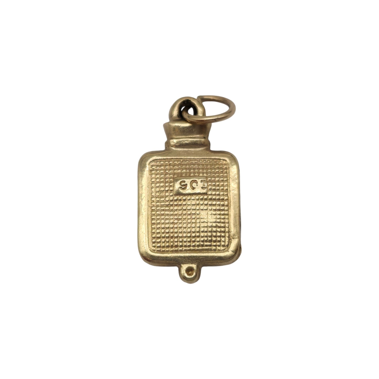 9ct Yellow Gold Water Bottle Charm c.1960's L 1.3 cm 0.4 g.