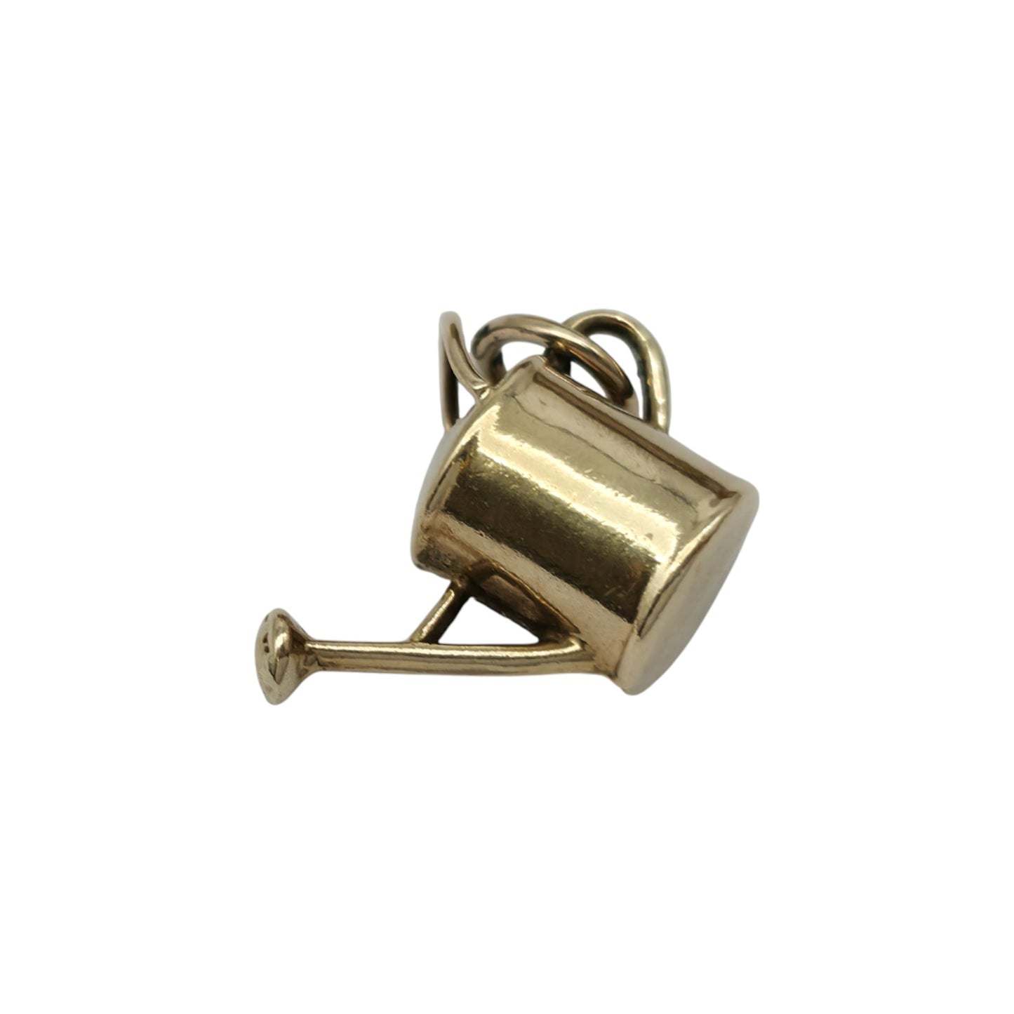 9ct 375 Yellow Gold Watering Can Charm 1967 L 1.5 cm 0.7 g.