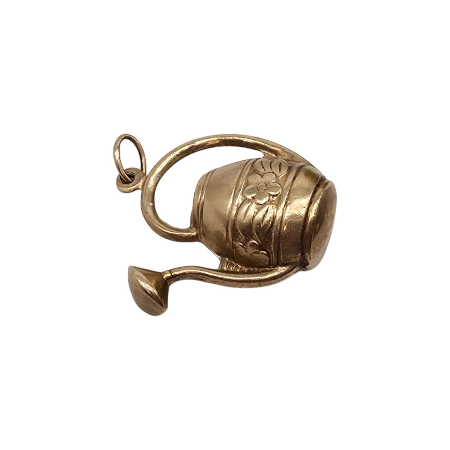 9ct 375 Yellow Gold Watering Can Charm 1966 L 2.2 cm 2.7 g.
