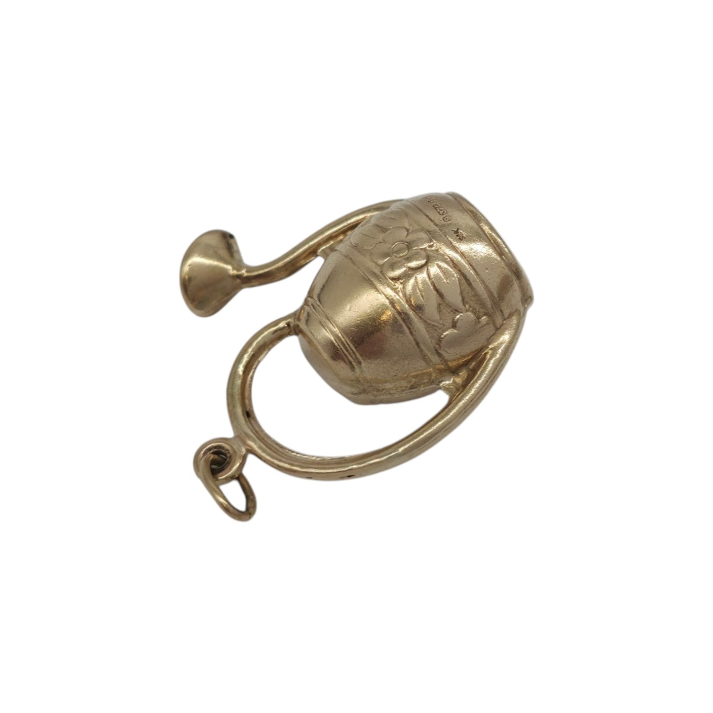 9ct 375 Yellow Gold Watering Can Charm 1966 L 2.1 cm 2.7 g.