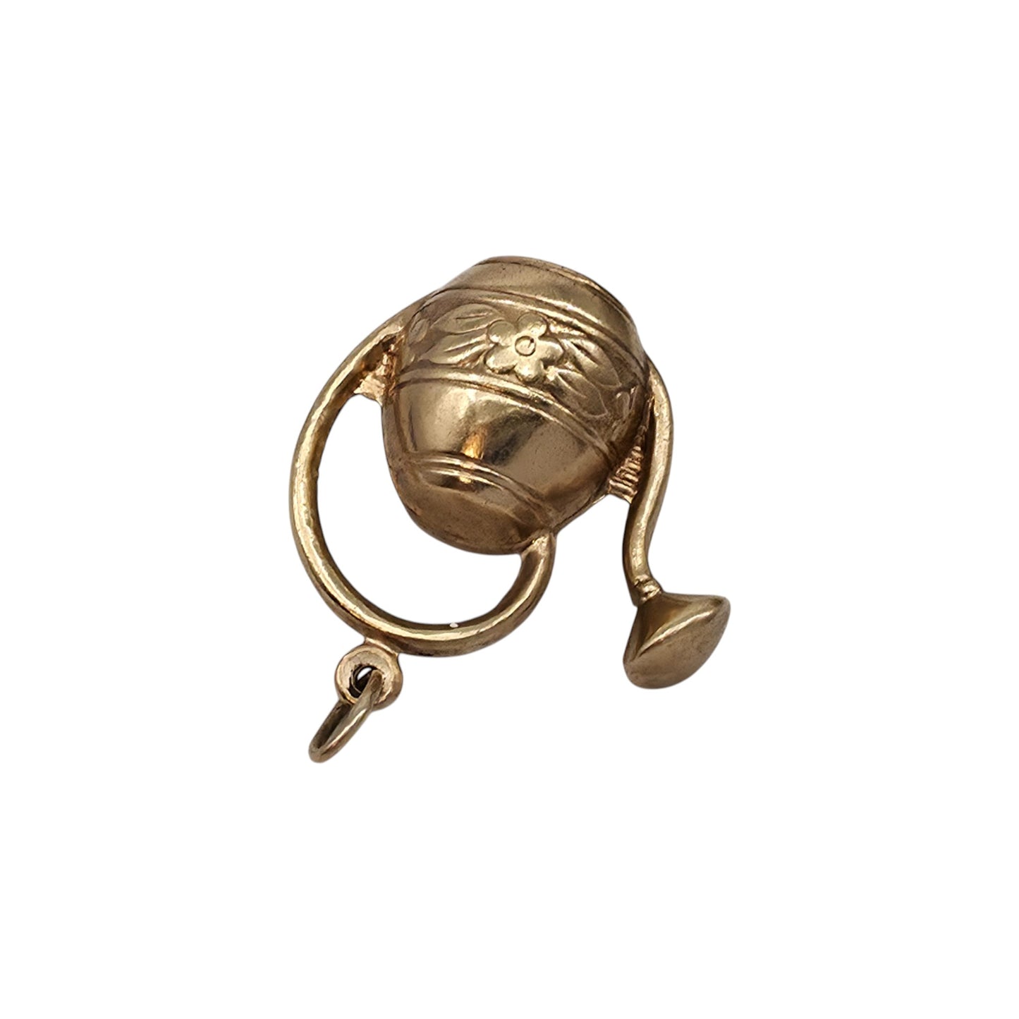 9ct 375 Yellow Gold Watering Can Charm 1966 L 2.2 cm 2.7 g.