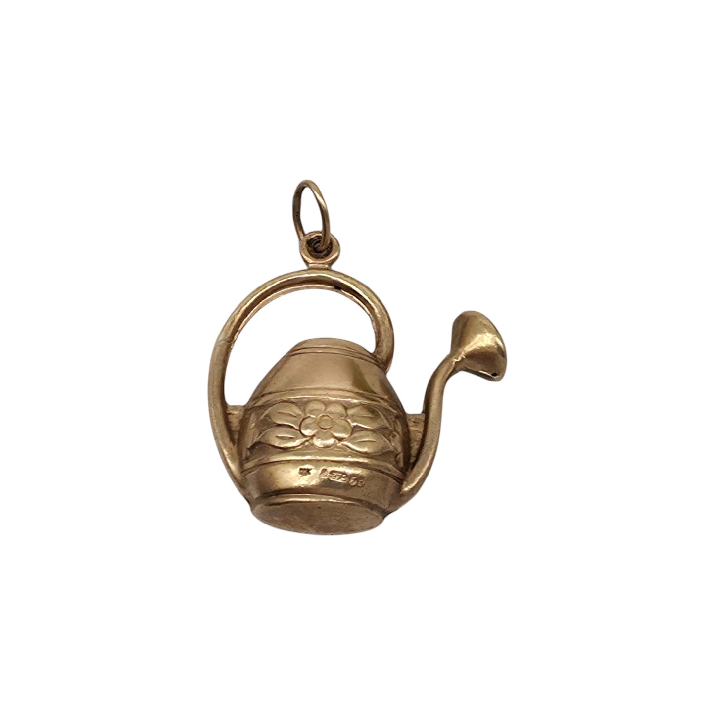 9ct 375 Yellow Gold Watering Can Charm 1966 L 2.2 cm 2.7 g.