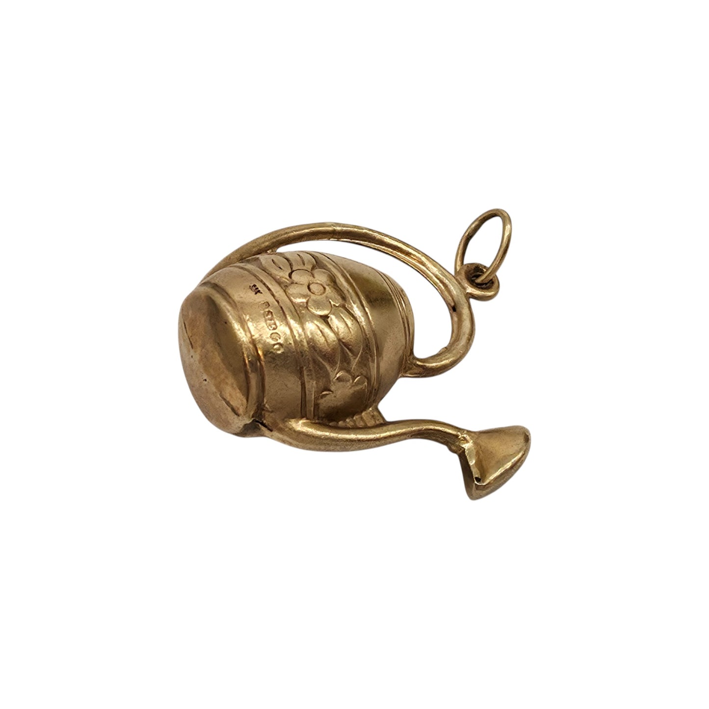9ct 375 Yellow Gold Watering Can Charm 1966 L 2.2 cm 2.7 g.