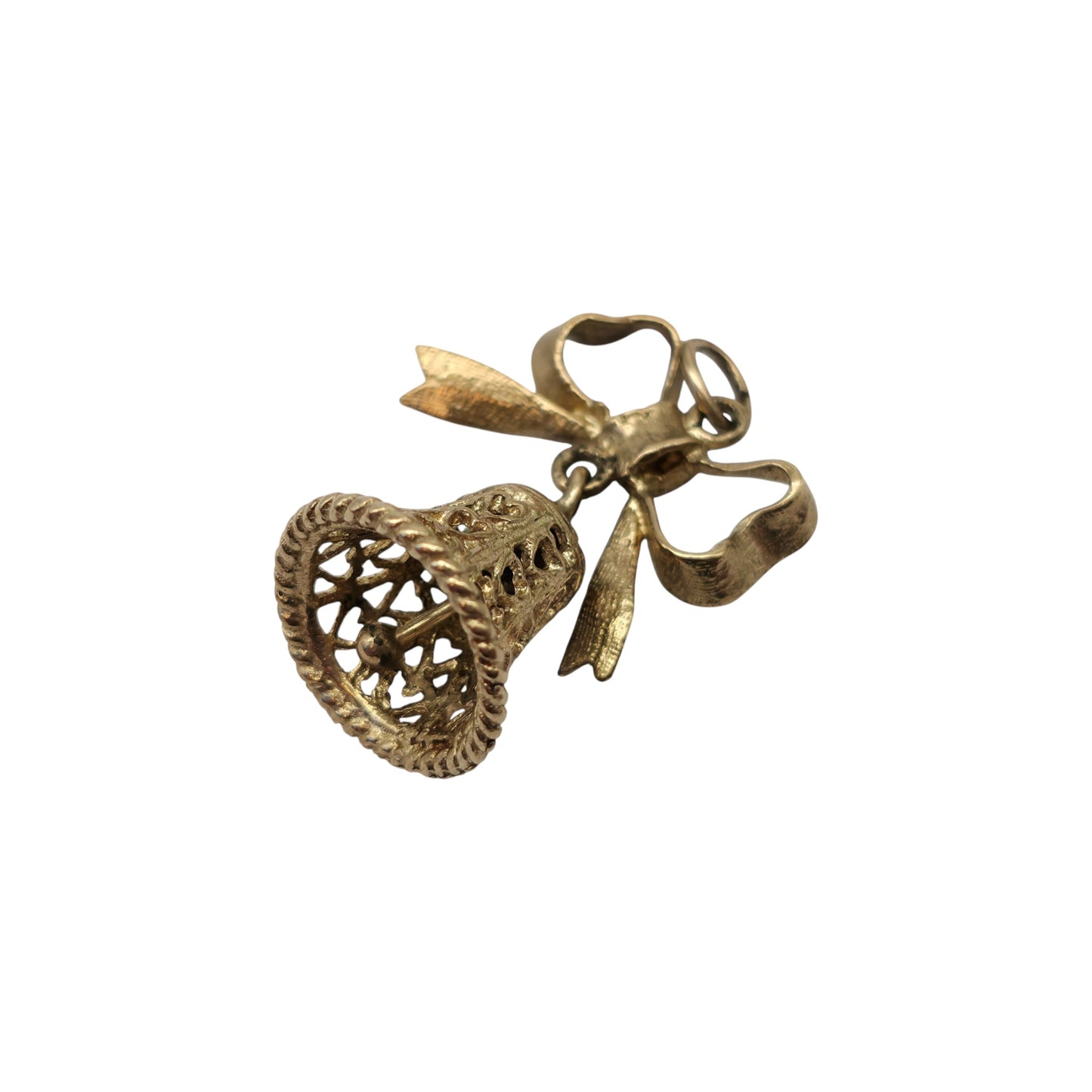 9ct 375 Yellow Gold Wedding Bell Charm 1974 L 2.2 cm 2.9 g.