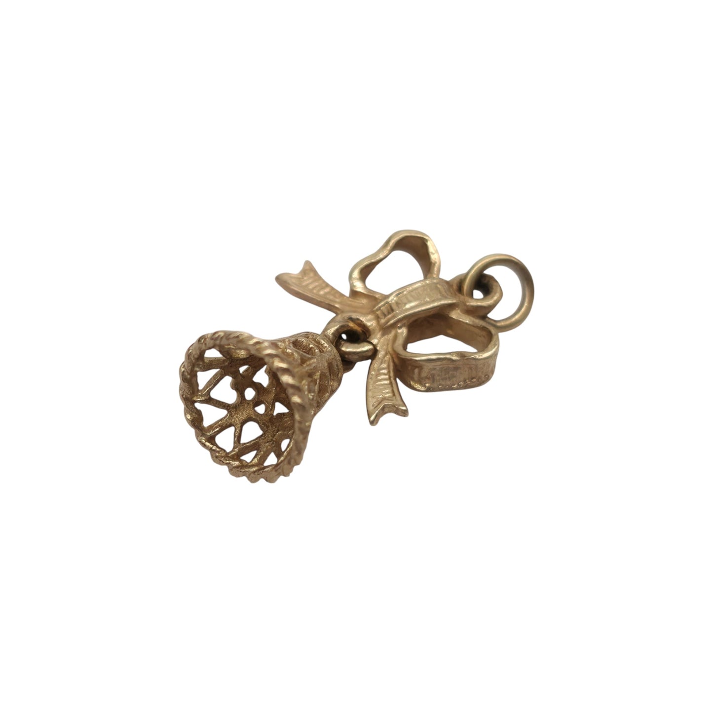 9ct 375 Yellow Gold Wedding Bell Charm c.1990's L 1.4 cm 1.0 g.