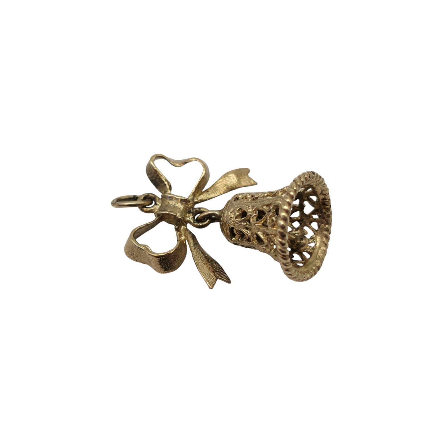 9ct 375 Yellow Gold Wedding Bell Charm 1974 L 2.2 cm 2.9 g.