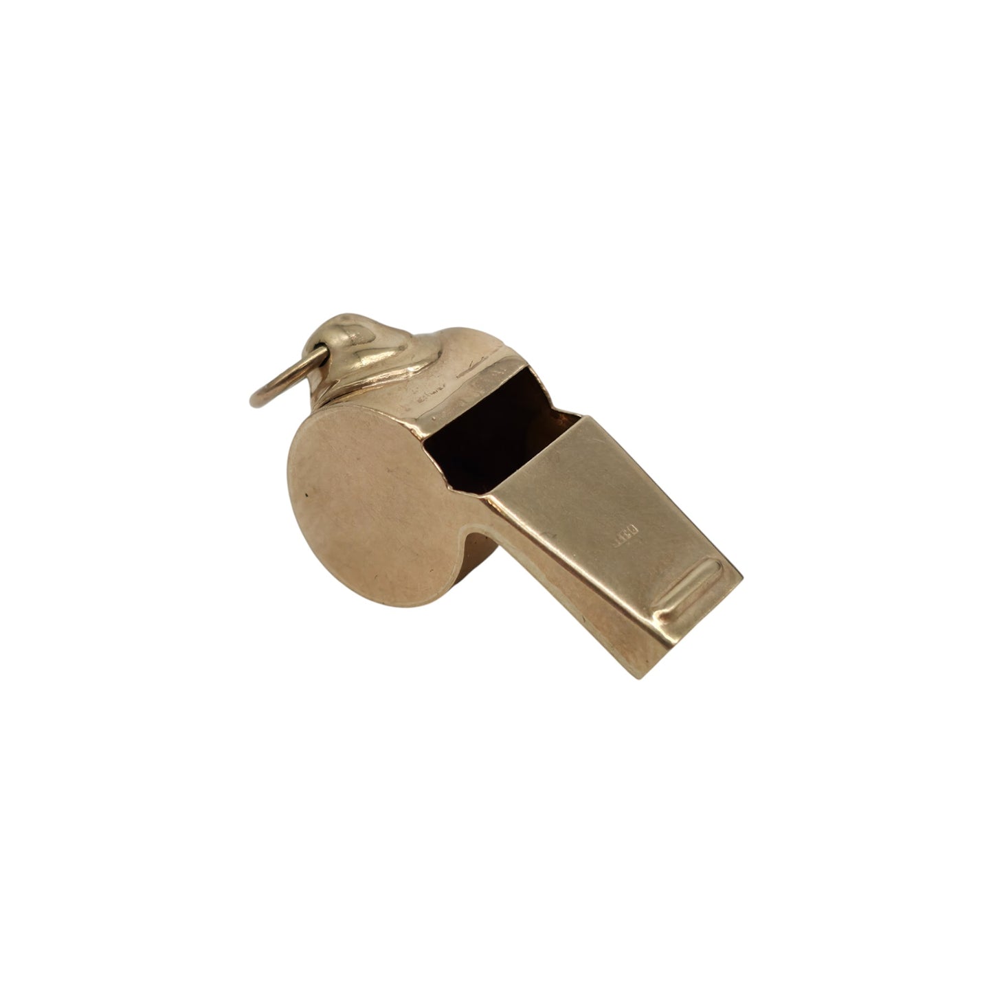 9ct 375 Yellow Gold Whistle Charm 1964 L 2.2 cm 2.4 g.