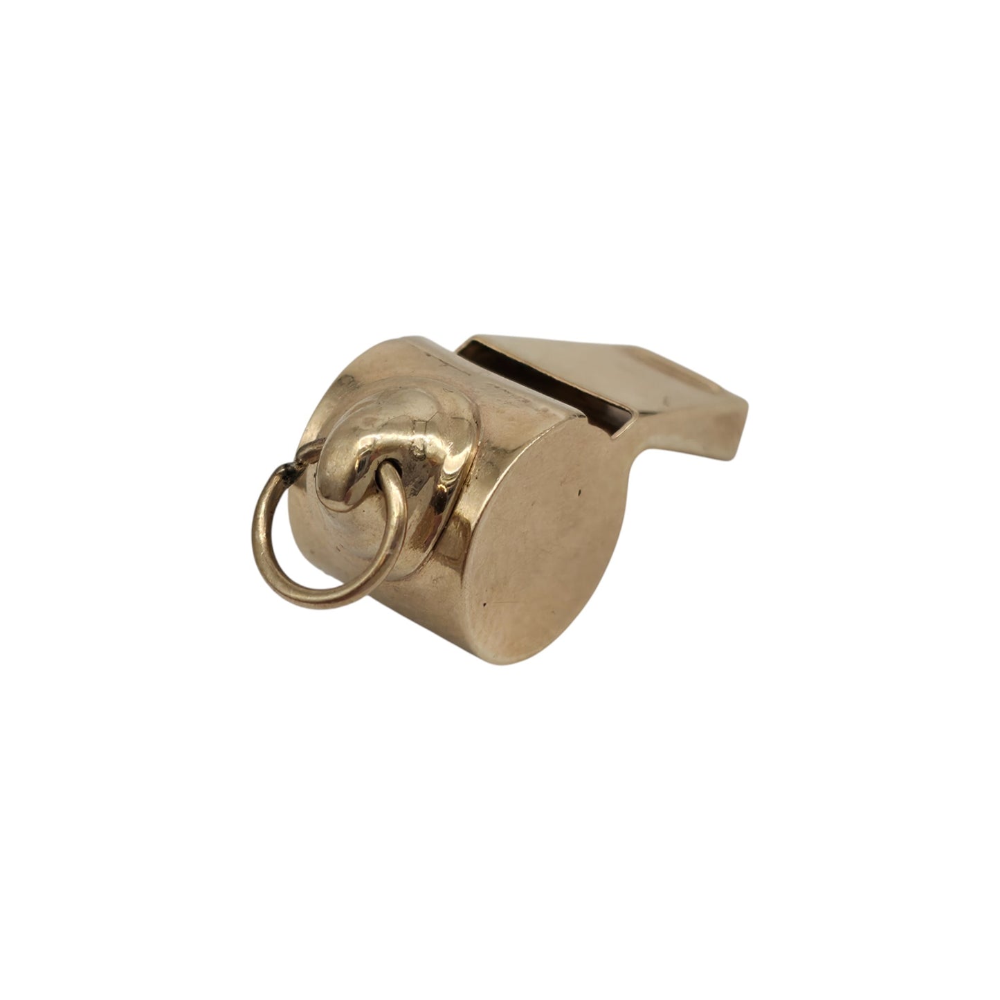 9ct 375 Yellow Gold Whistle Charm 1964 L 2.2 cm 2.4 g.