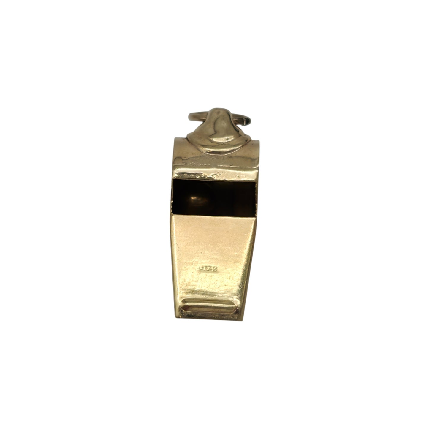 9ct 375 Yellow Gold Whistle Charm 1964 L 2.2 cm 2.4 g.