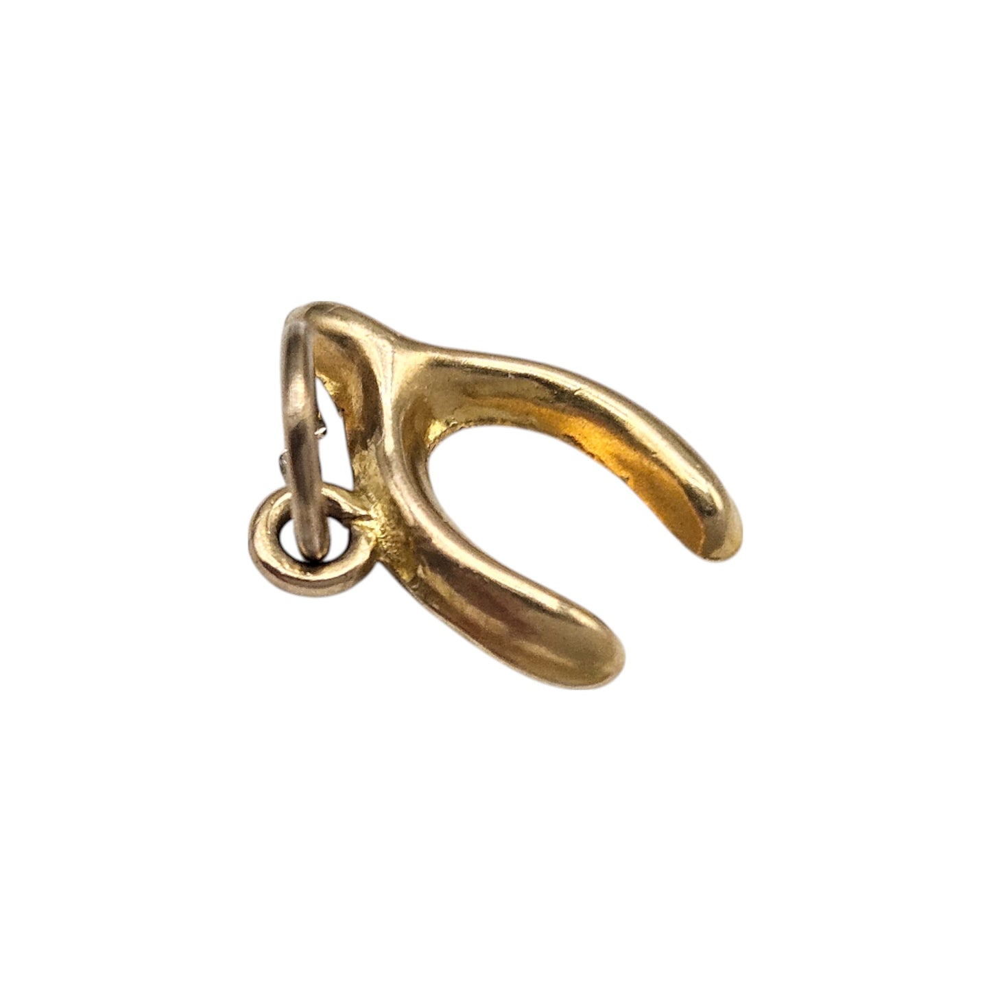 Petite 9ct Yellow Gold Wishbone Charm L 1.0 cm 0.3 g.