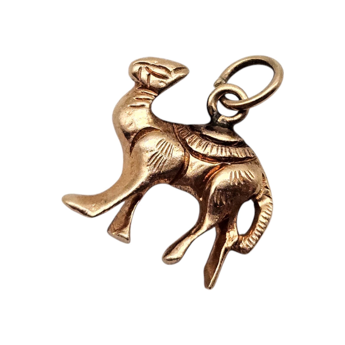 9ct Rose Gold Camel Charm L 1.4 cm 2.6 g.