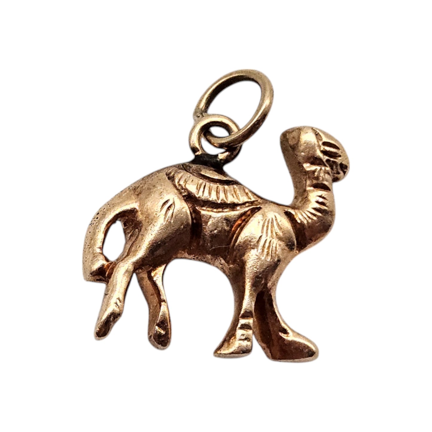 9ct Rose Gold Camel Charm L 1.4 cm 2.6 g.