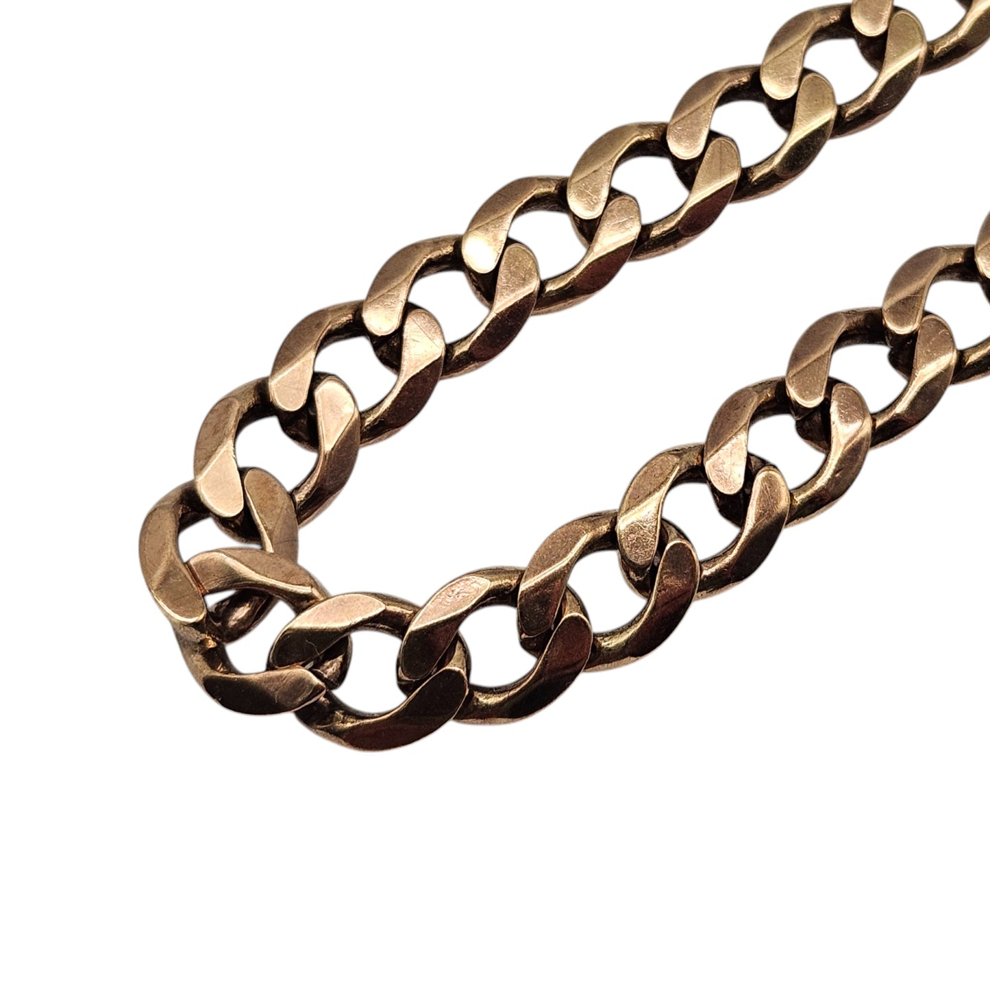 9ct 375 Rose Gold Curb Link Bracelet 2001 L 22.2 cm 17.0 g