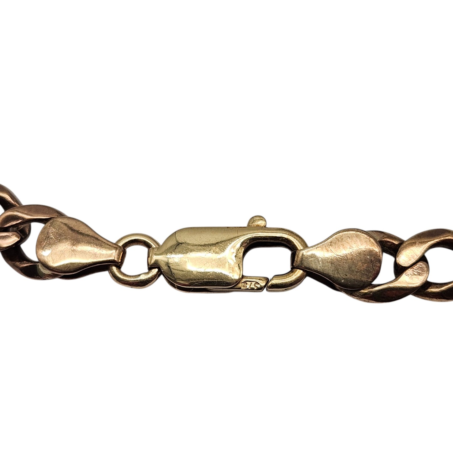9ct 375 Rose Gold Curb Link Bracelet 2001 L 22.2 cm 17.0 g