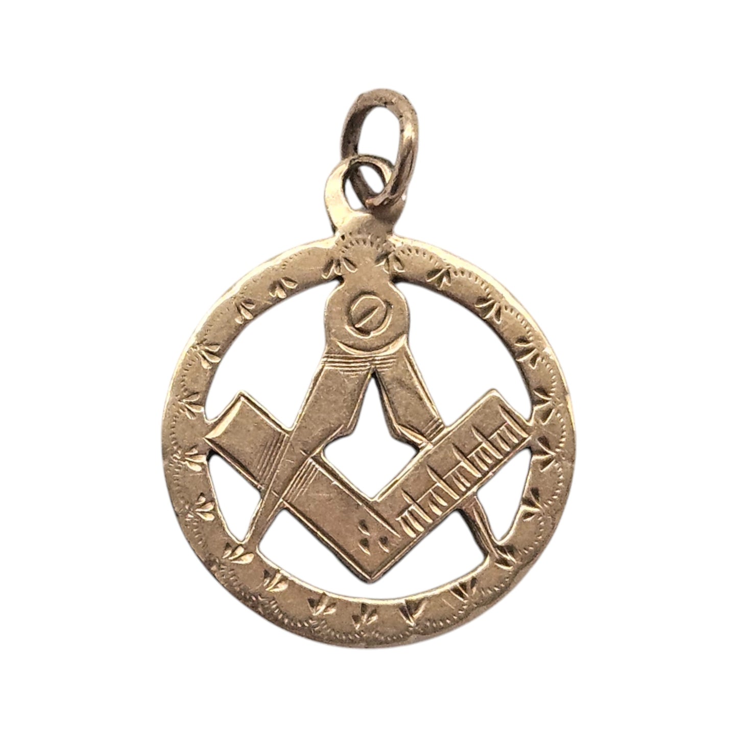Chester 9ct 375 Rose Gold Masonic Fob c.1905 L 1.9 cm 2.0 g.
