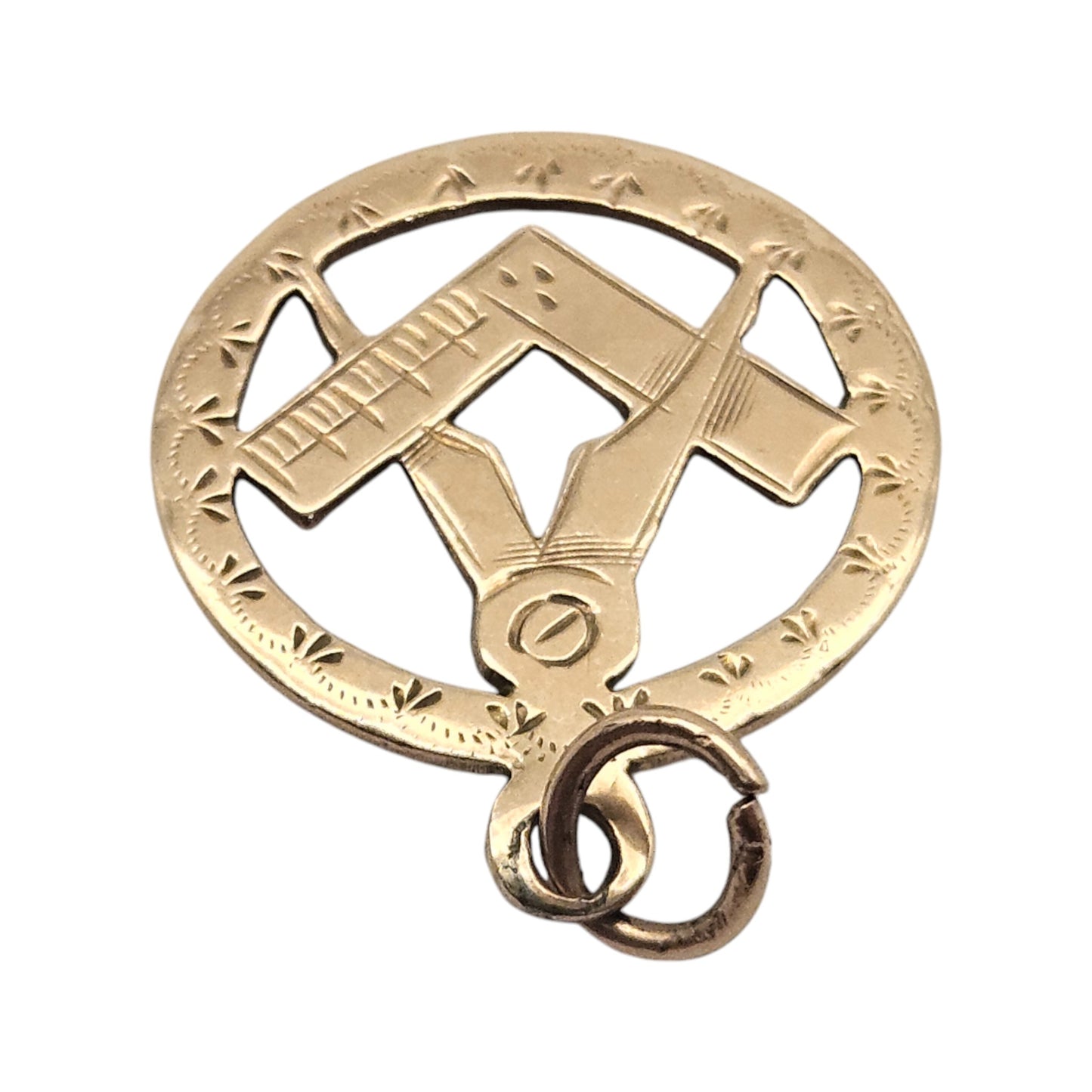 Chester 9ct 375 Rose Gold Masonic Fob c.1905 L 1.9 cm 2.0 g.