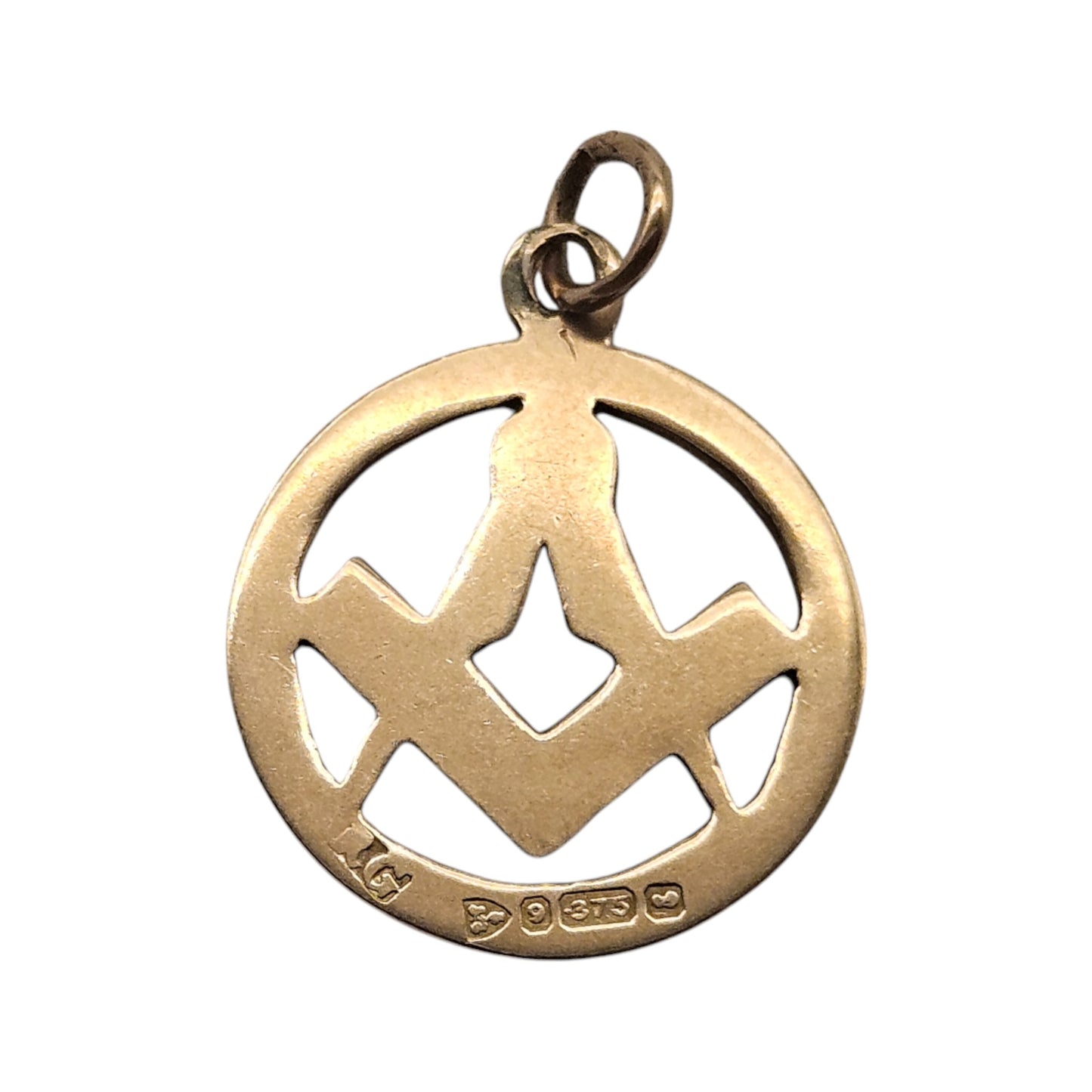 Chester 9ct 375 Rose Gold Masonic Fob c.1905 L 1.9 cm 2.0 g.