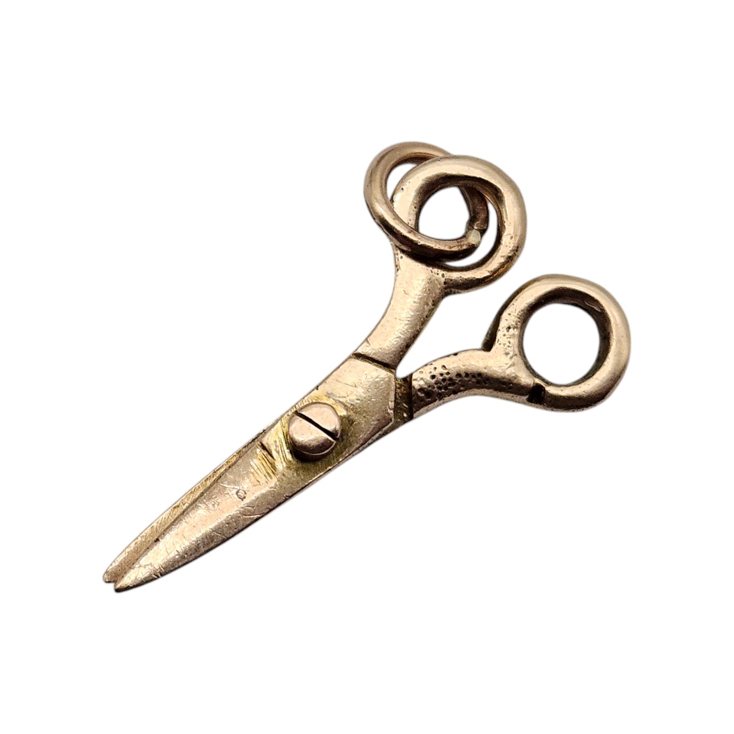 9ct Rose Gold Articulated Scissors Charm L 2.8 cm 2.6 g.