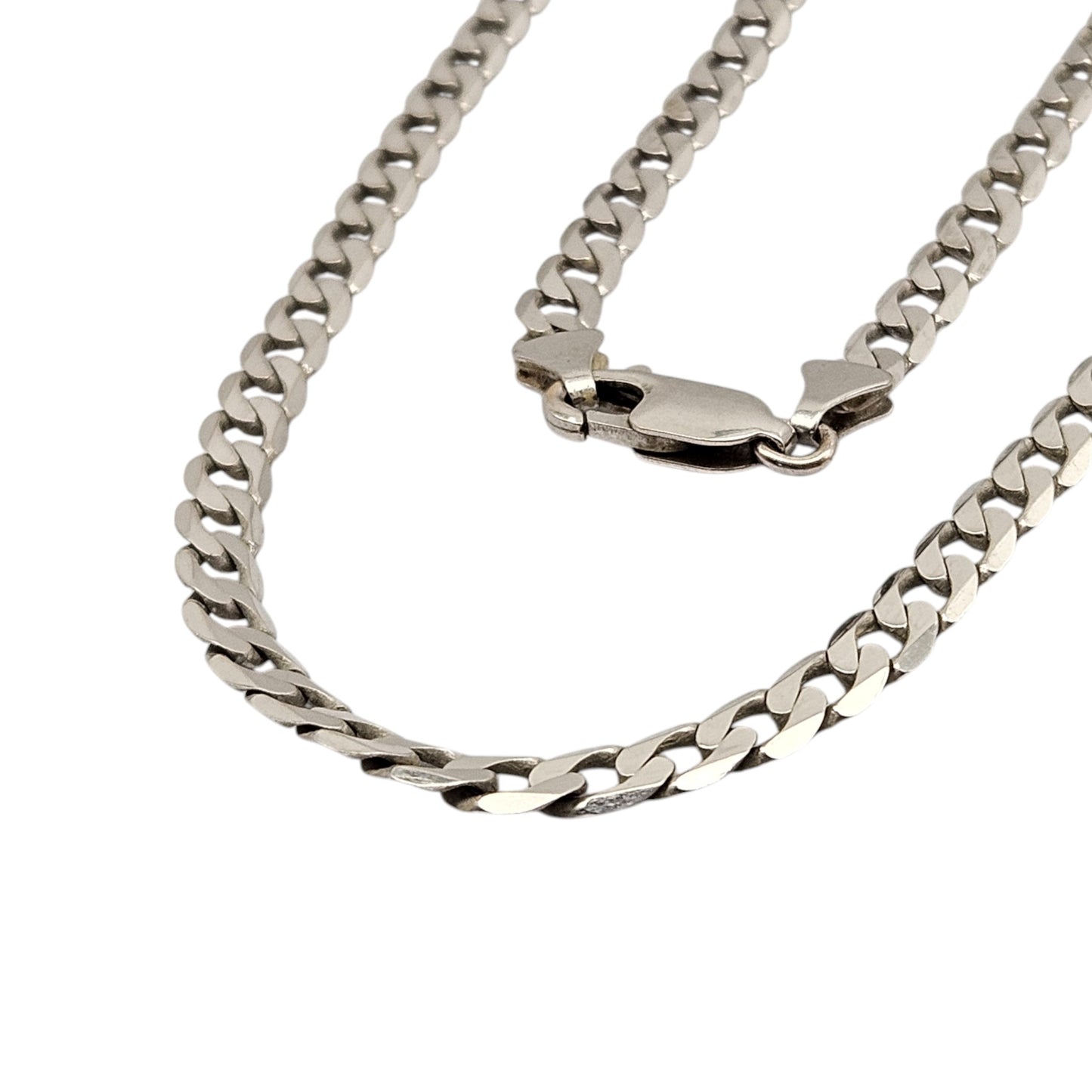 9ct 375 White Gold Curb Link Chain L 50.8 cm 13.4 g.
