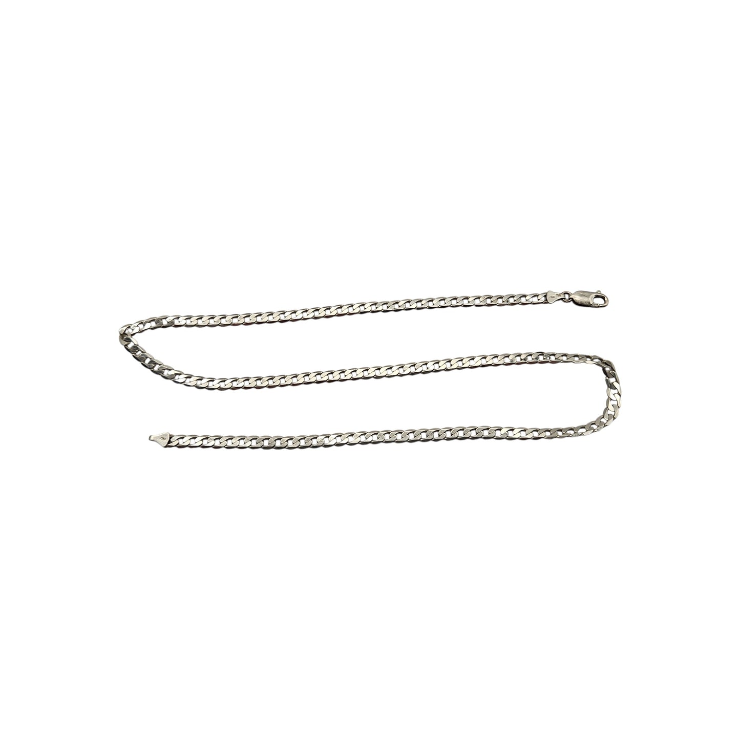 9ct 375 White Gold Curb Link Chain L 50.8 cm 13.4 g.