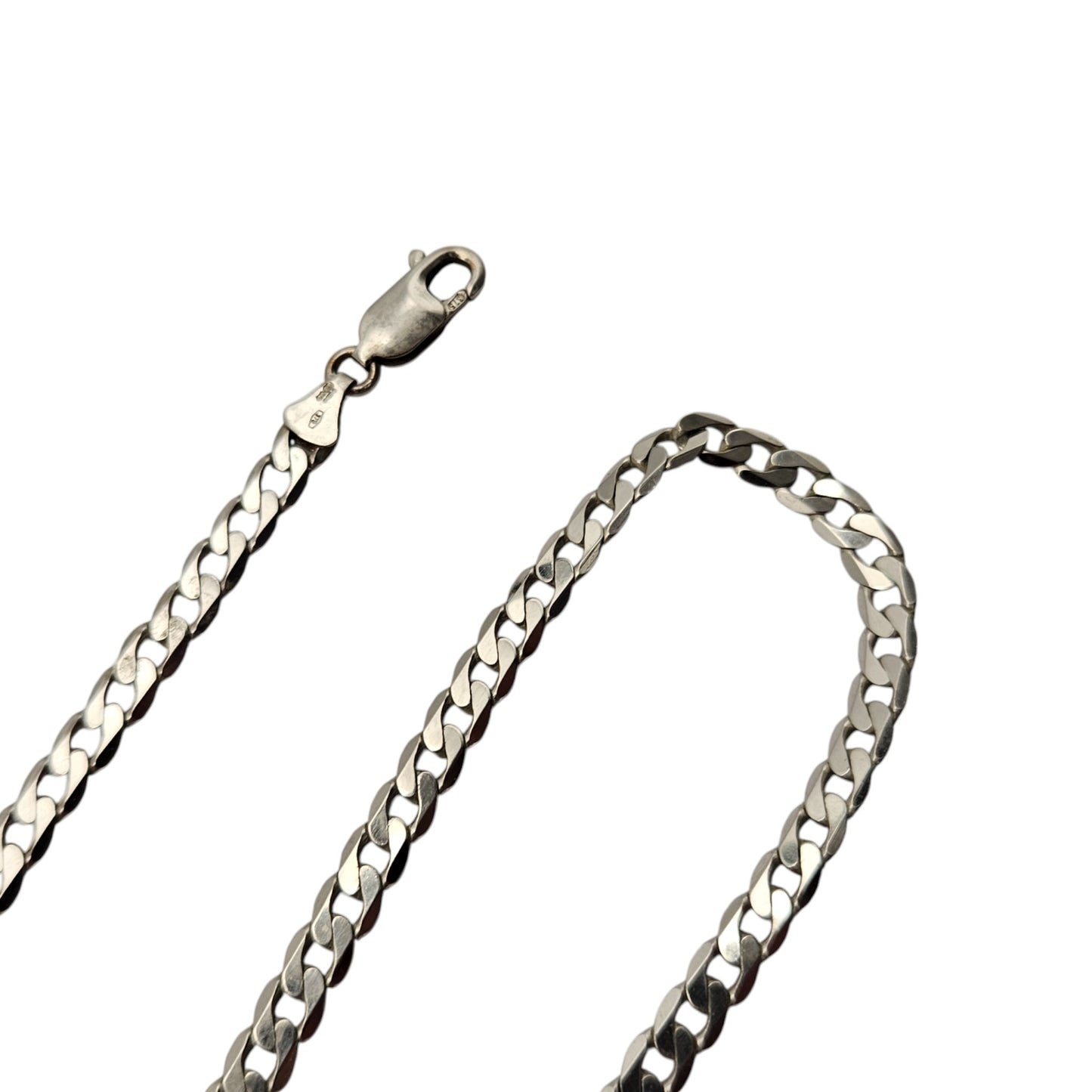 9ct 375 White Gold Curb Link Chain L 50.8 cm 13.4 g.
