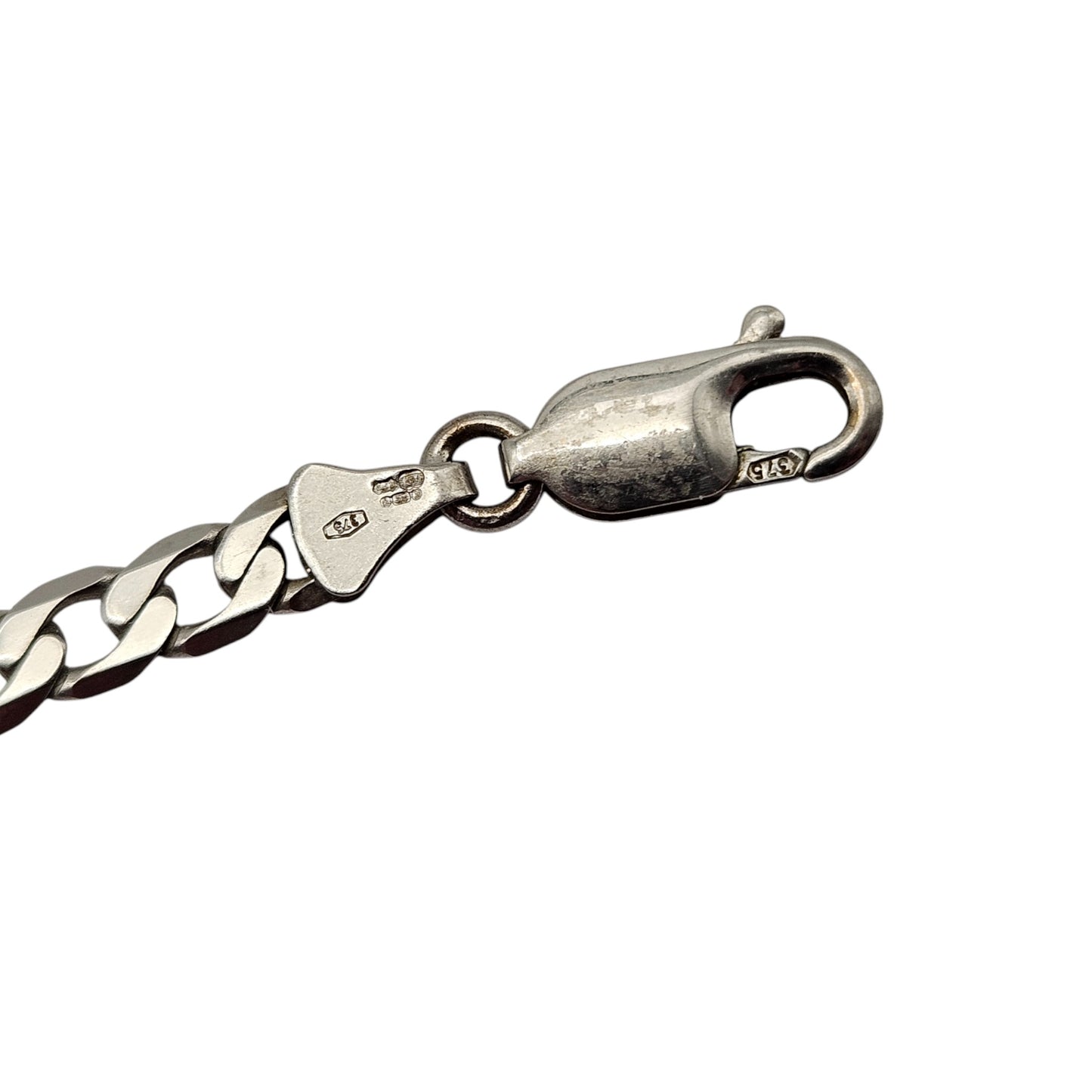 9ct 375 White Gold Curb Link Chain L 50.8 cm 13.4 g.