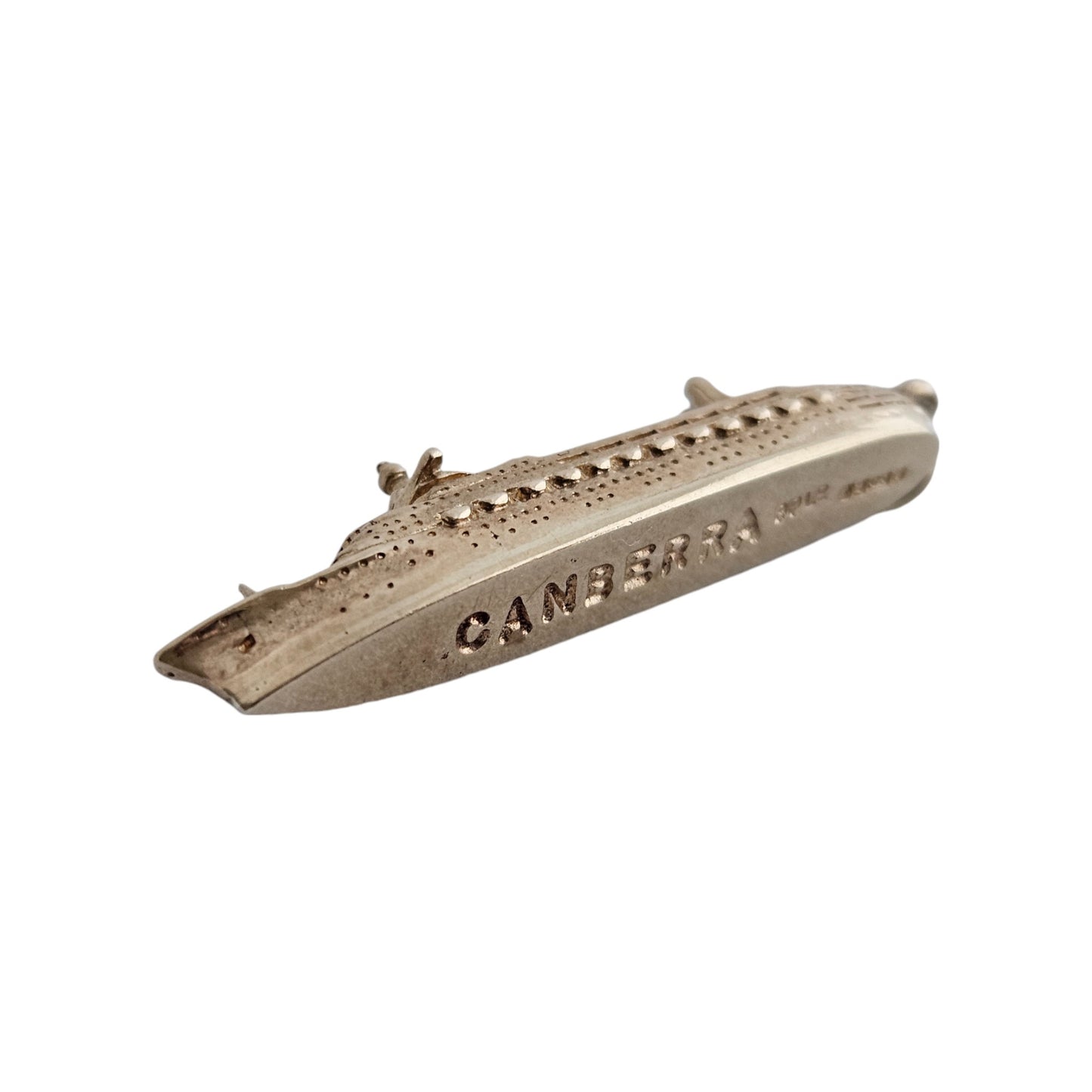 9ct 375 Yellow Gold Canberra Cruise Ship Charm 1977 L 3.0 cm 3.9 g