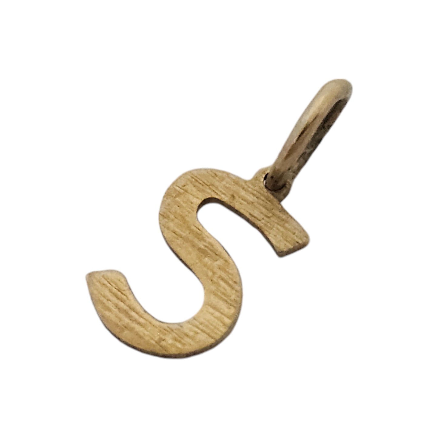 9ct 375 Yellow Gold Letter "S" Charm 1976 L 1.1 cm 0.5 g.