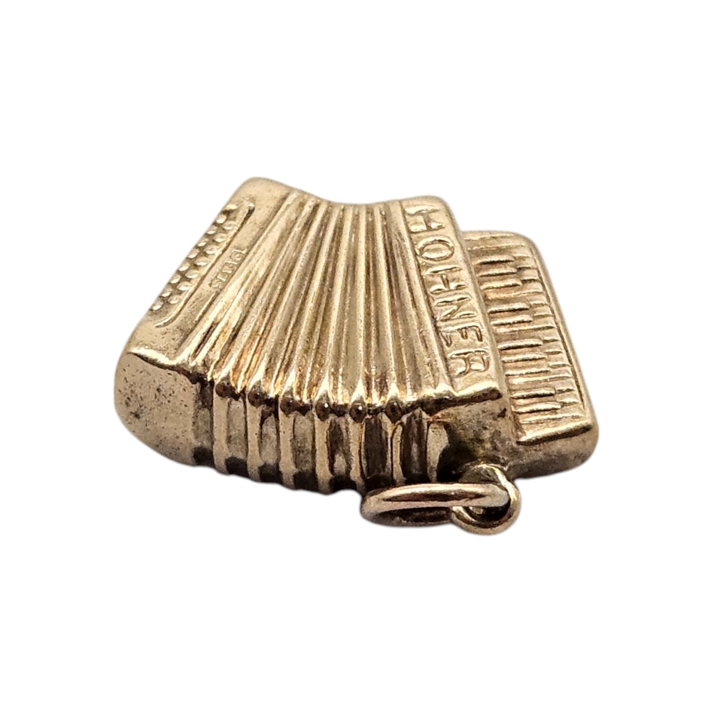 Chester 9ct 375 Yellow Gold Accordion Charm 1959 L 1.4 cm 0.9 g.
