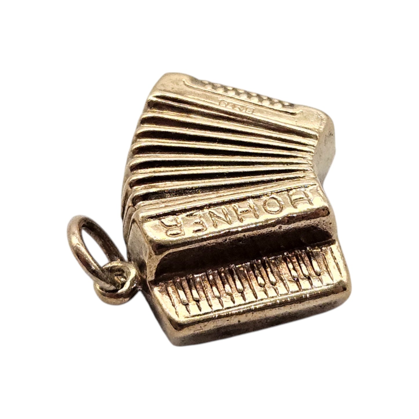 Chester 9ct 375 Yellow Gold Accordion Charm 1959 L 1.4 cm 0.9 g.